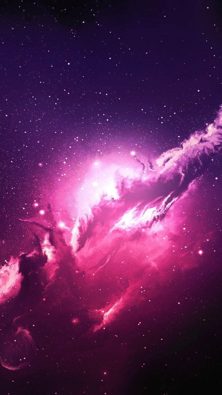 Space Iphone Purple Explosion Of Clouds Wallpaper
