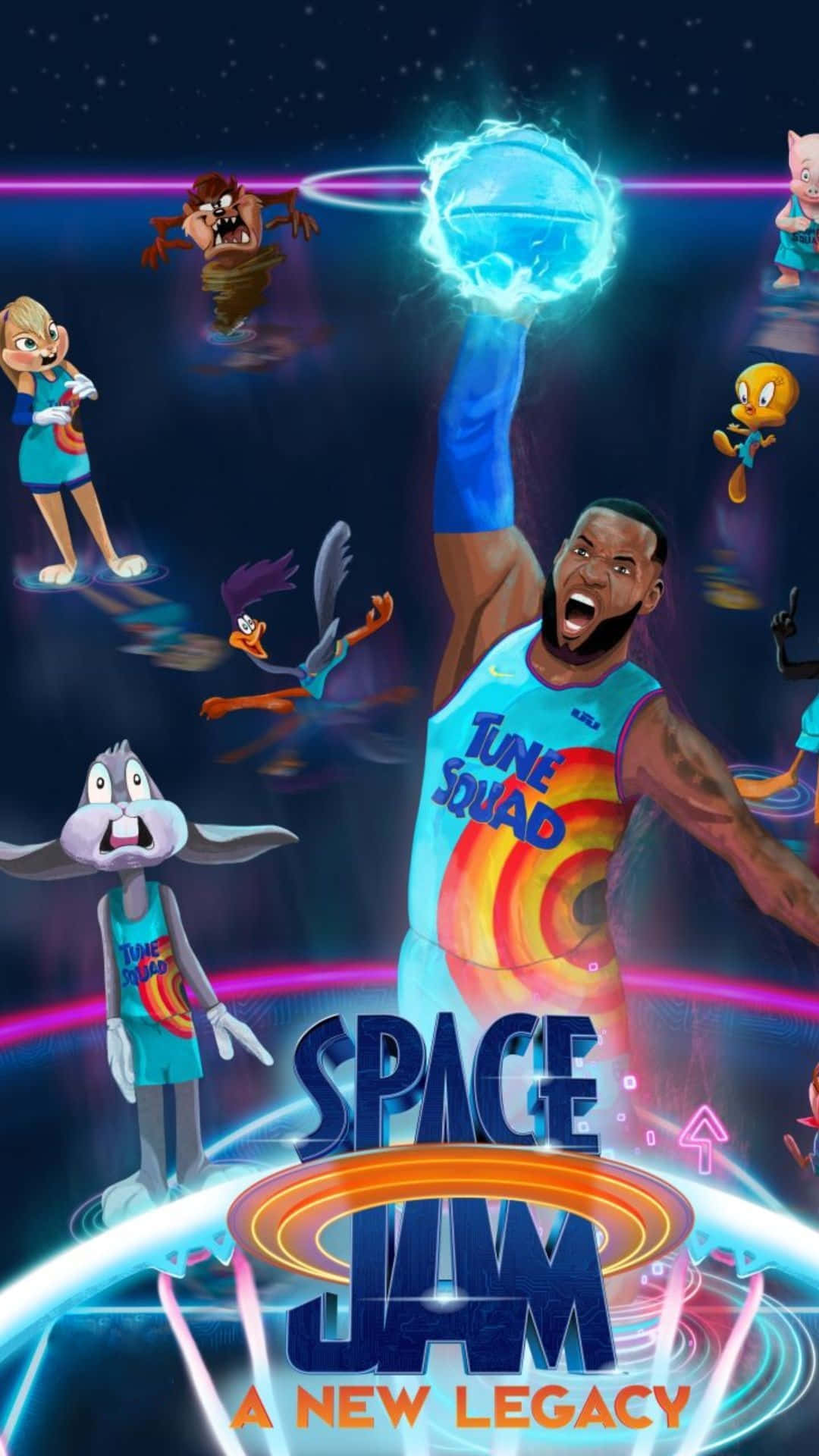 Download Cool Space Jam Lebron And Tunes Squad Cartoon Wallpaper