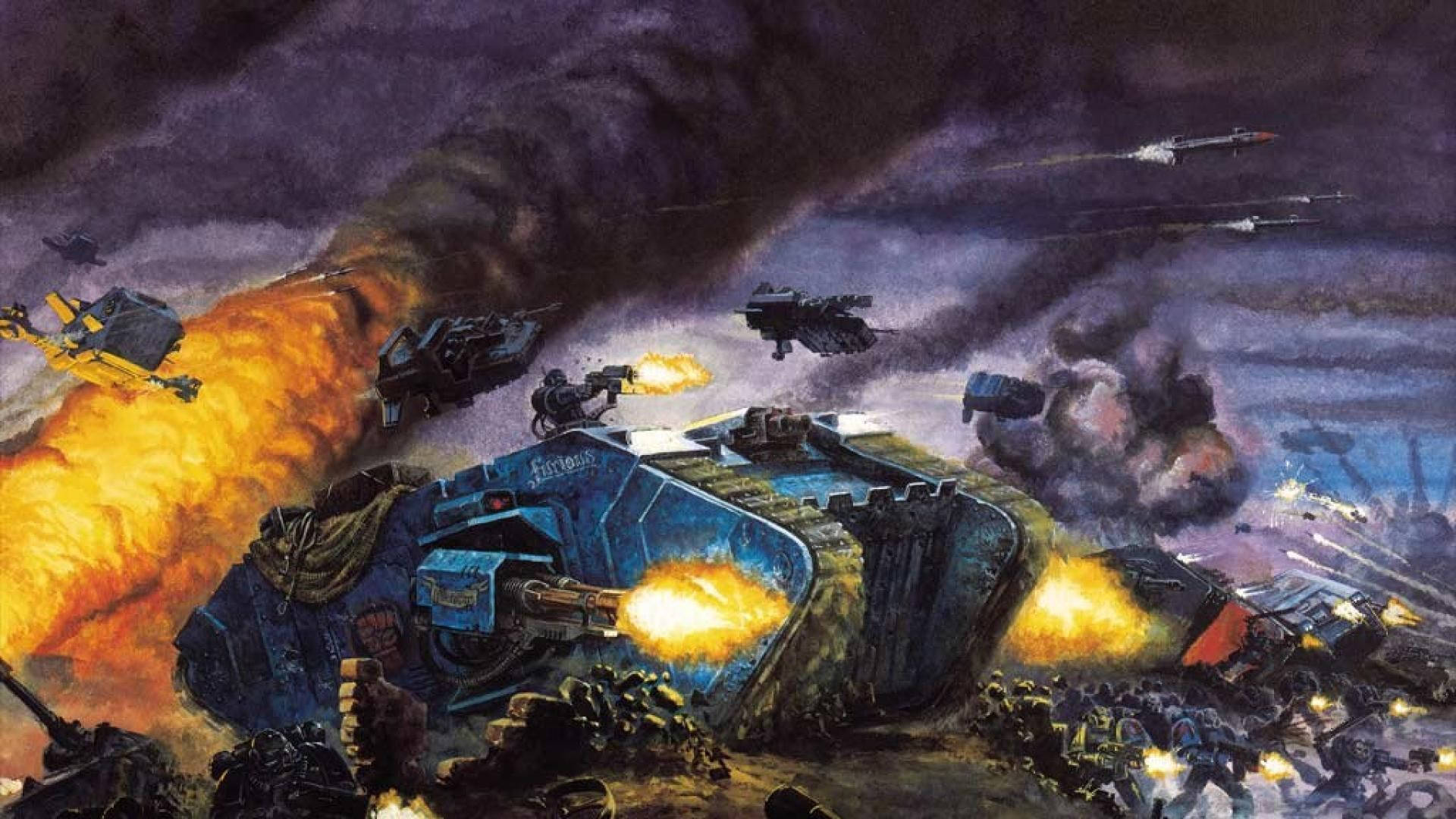 Space Marine Blue Tank Warhammer 40k Wallpaper