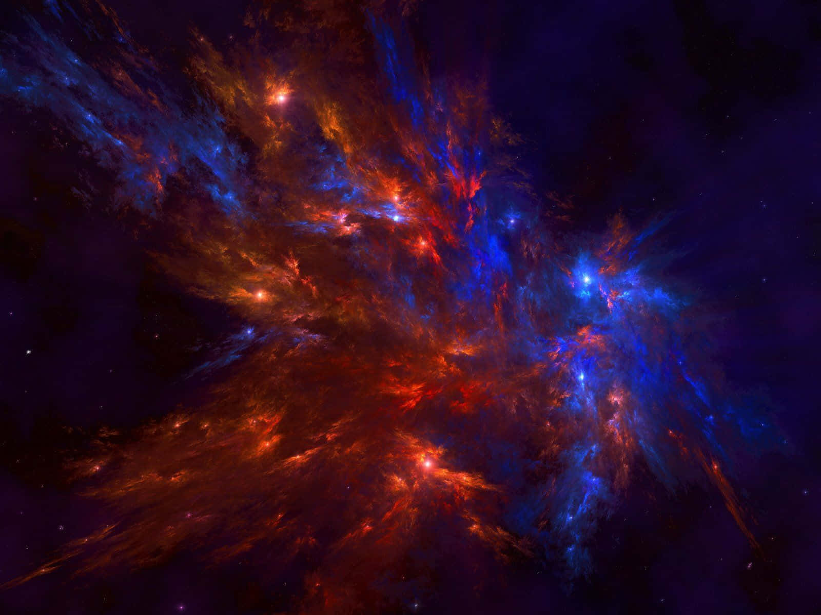 Blue-Red Space Nebula Wallpaper
