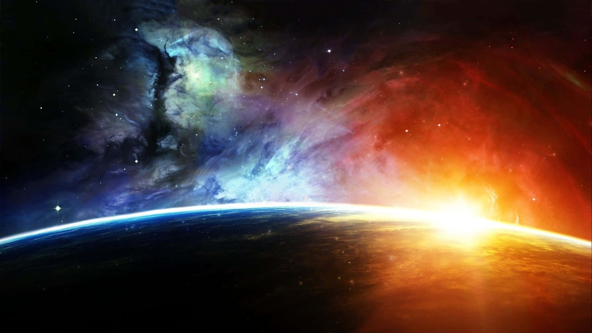 Unamagnífica Vista De Una Nebulosa Espacial Rosada. Fondo de pantalla