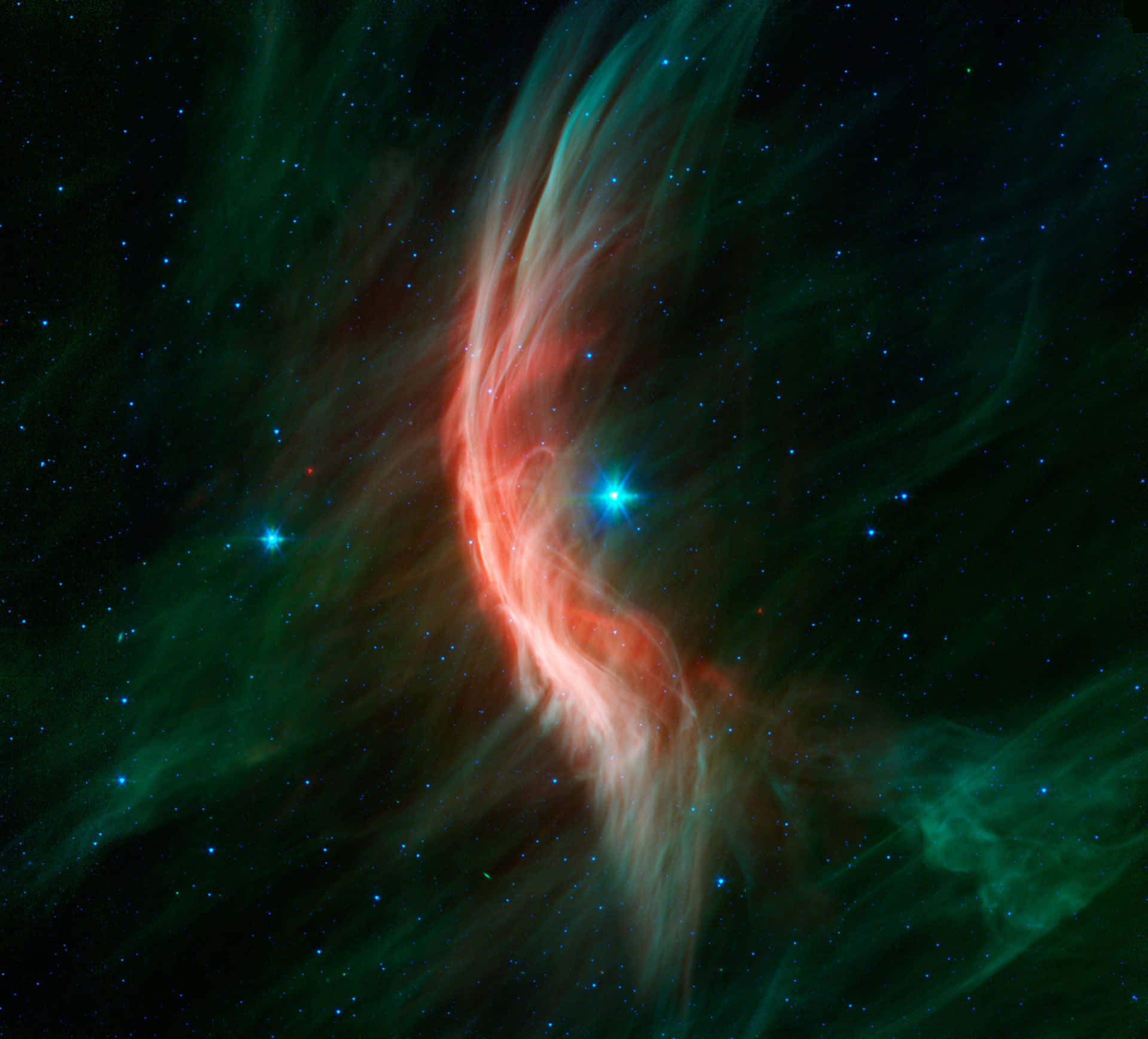 En smuk landskab af stjerner og farver i Space Nebula Wallpaper