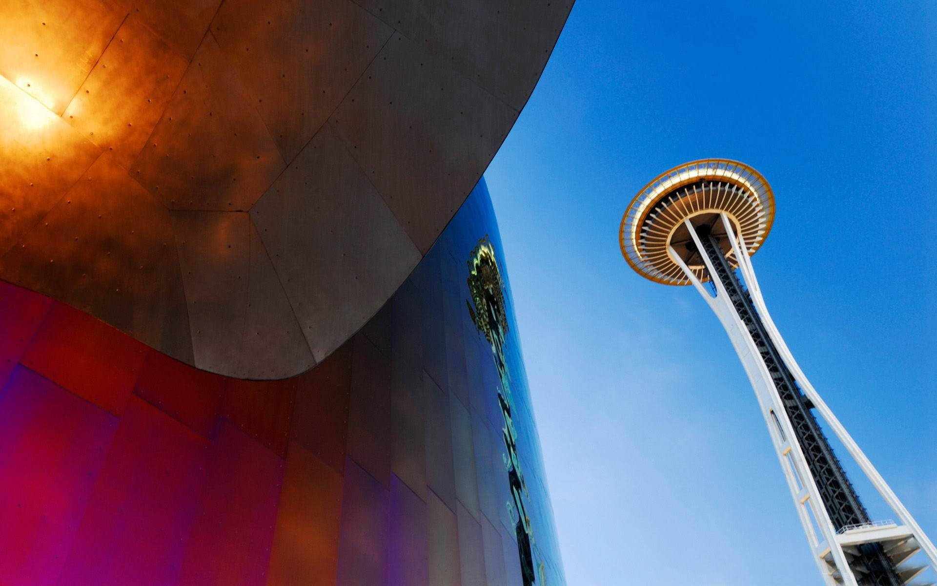 Space Needle Red Structure Wallpaper