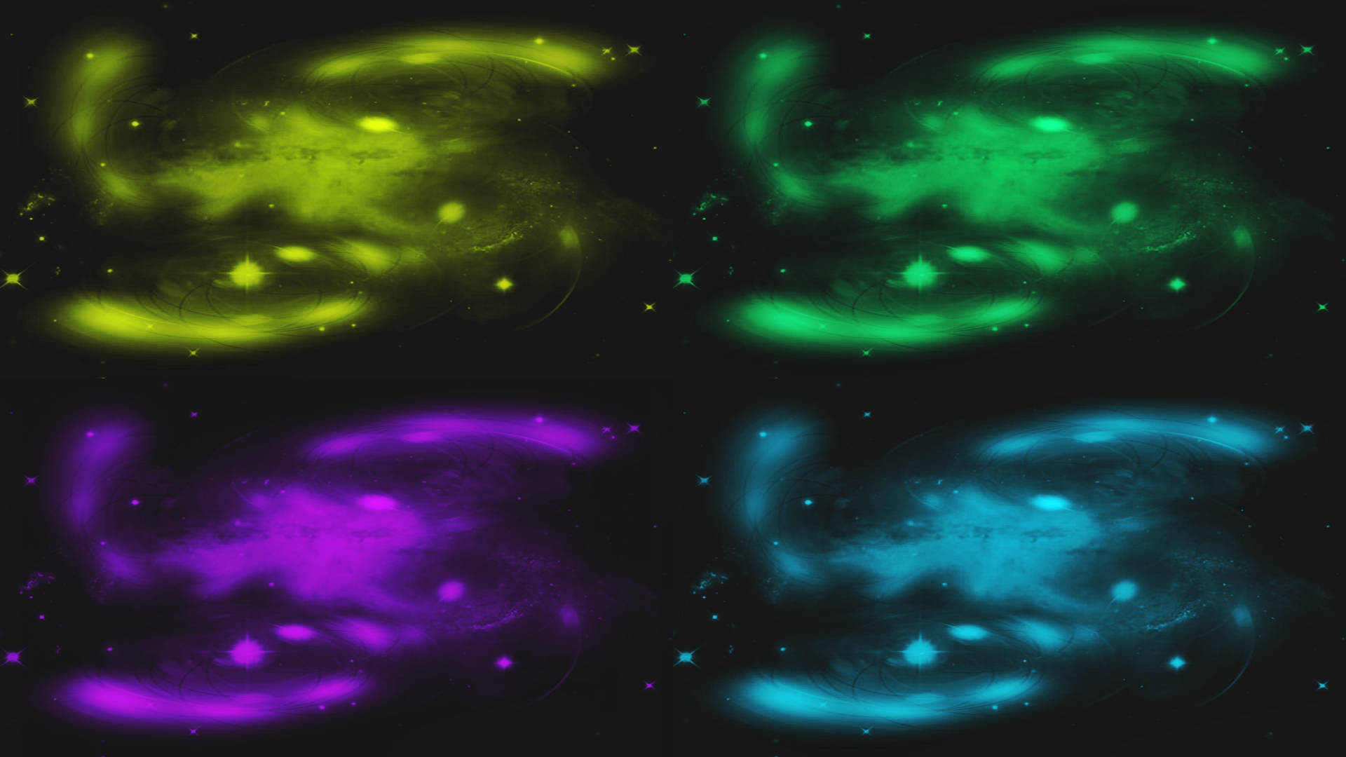 Space Pc Four Colors Wallpaper