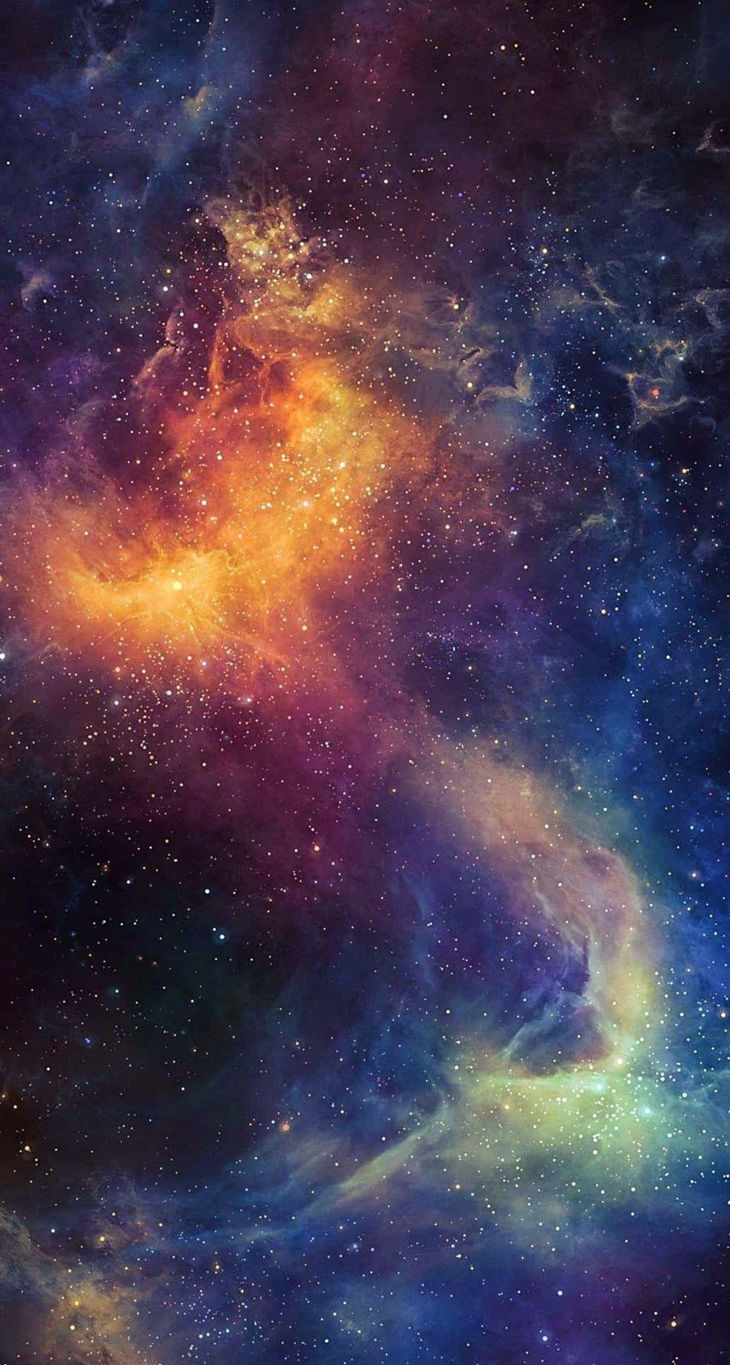 Einfarbenfroher Weltraum Mit Sternen Und Nebeln