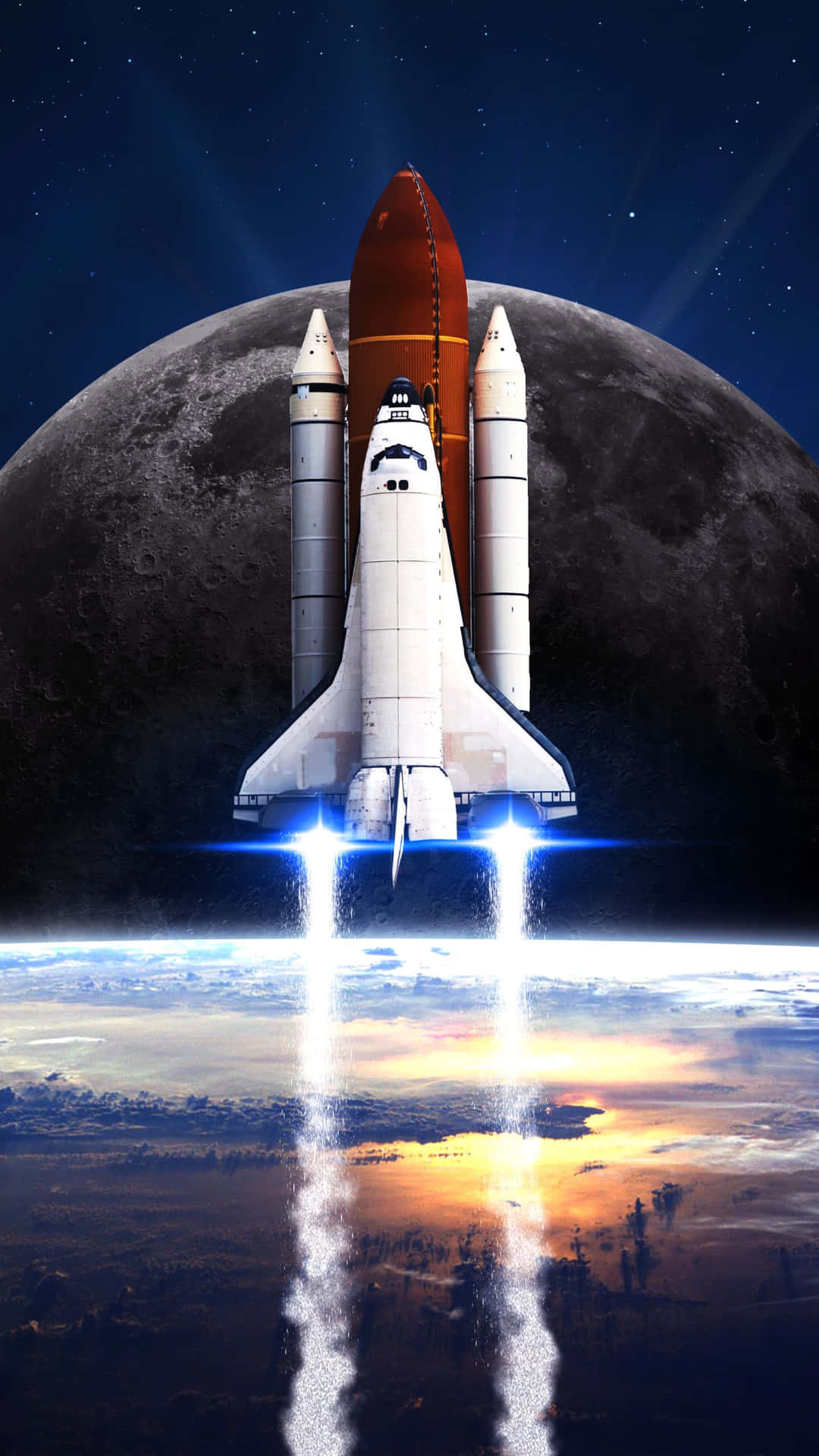 Sciedi Fuoco Blu Dello Space Shuttle. Sfondo