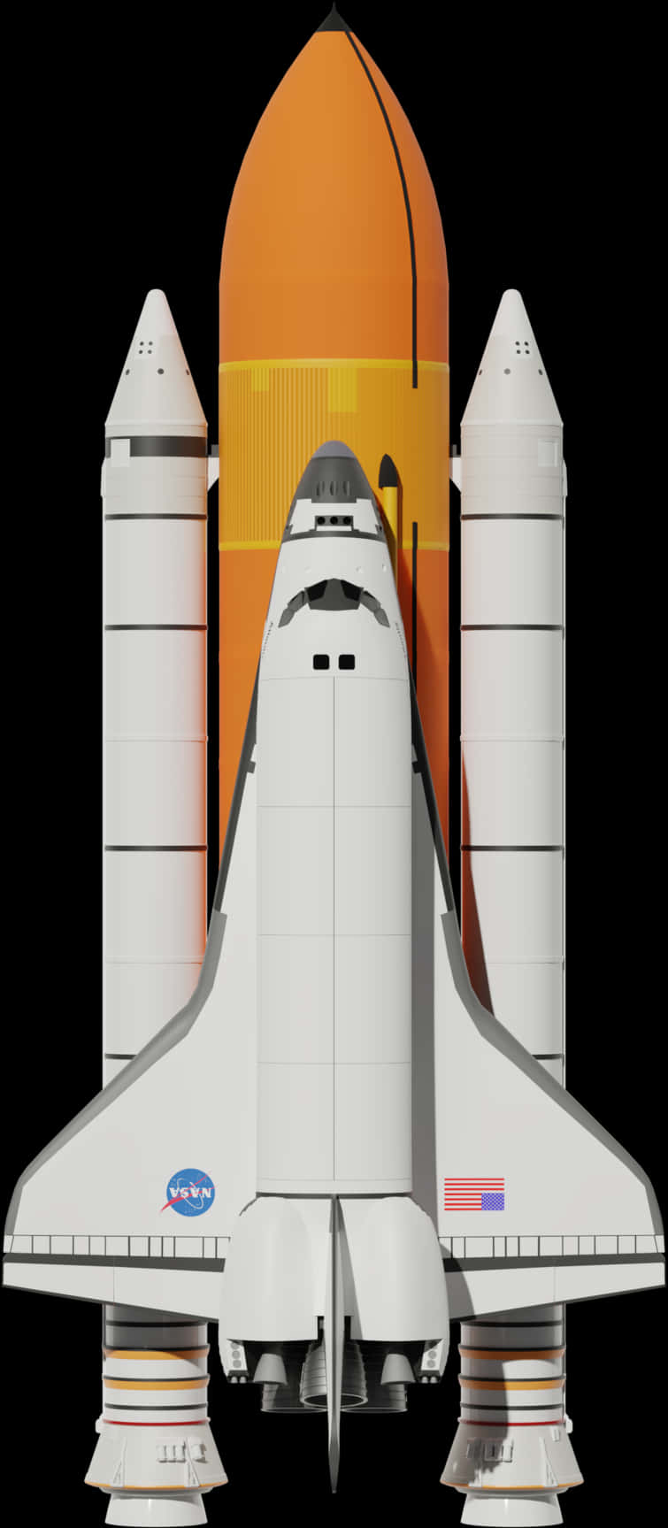 Space_ Shuttle_ Front_ View PNG