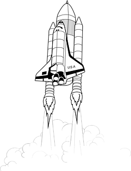Space Shuttle Launch Illustration PNG