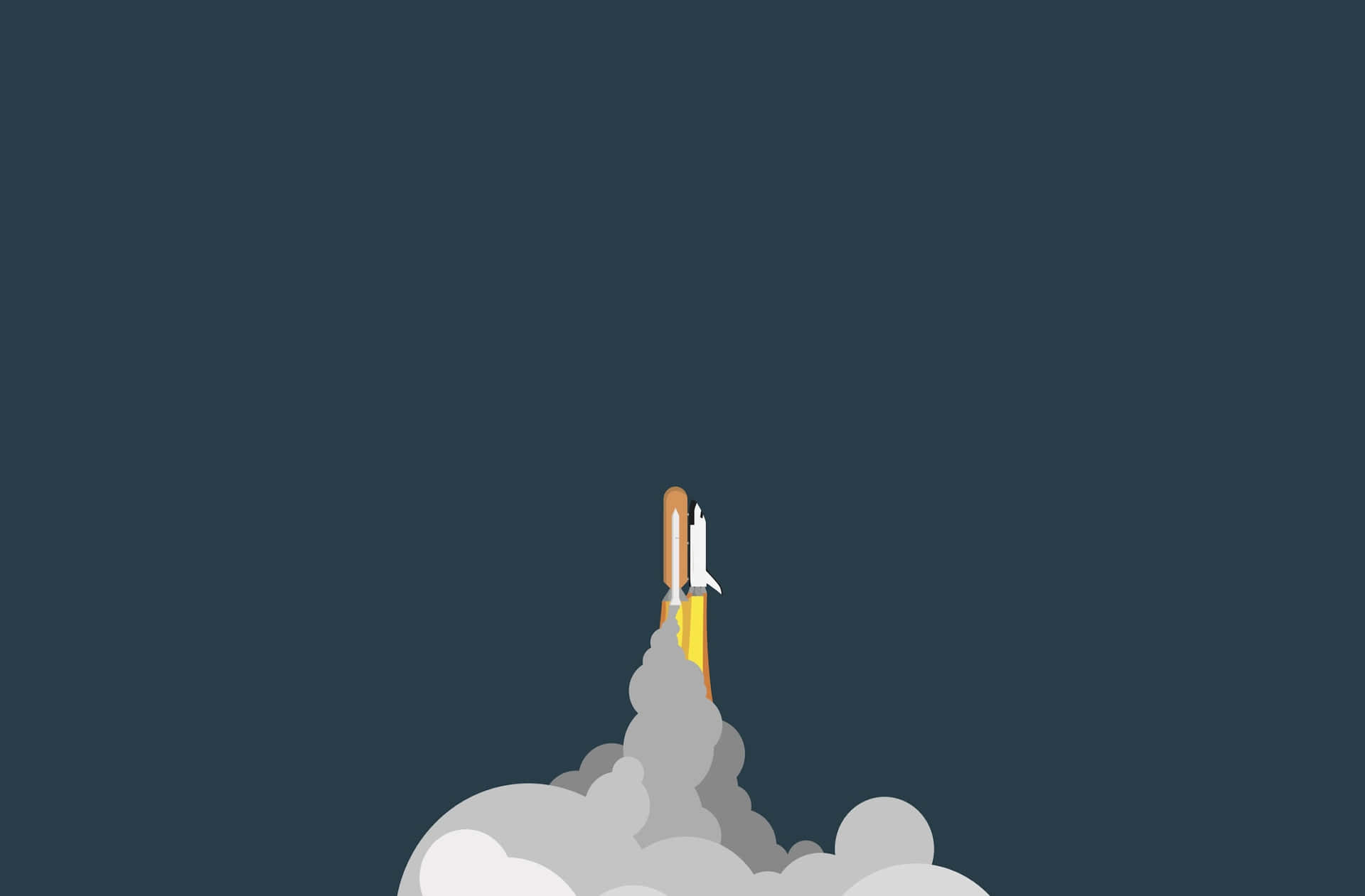 Space Shuttle Launch Illustration Wallpaper