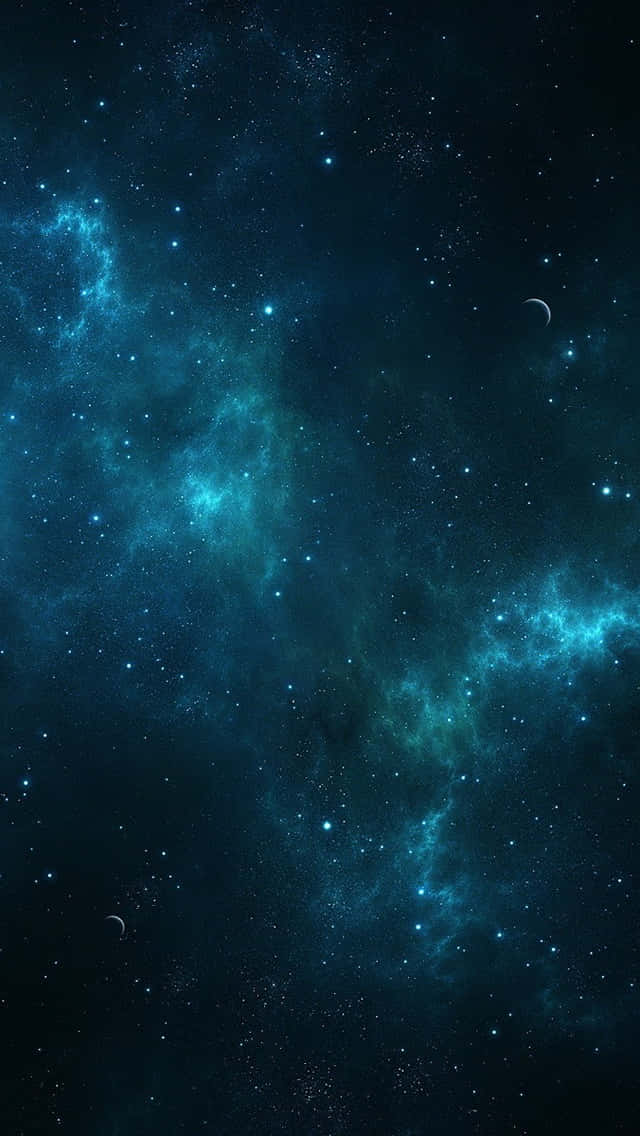 Space Stars Background Glowing Blue Gas Cloud