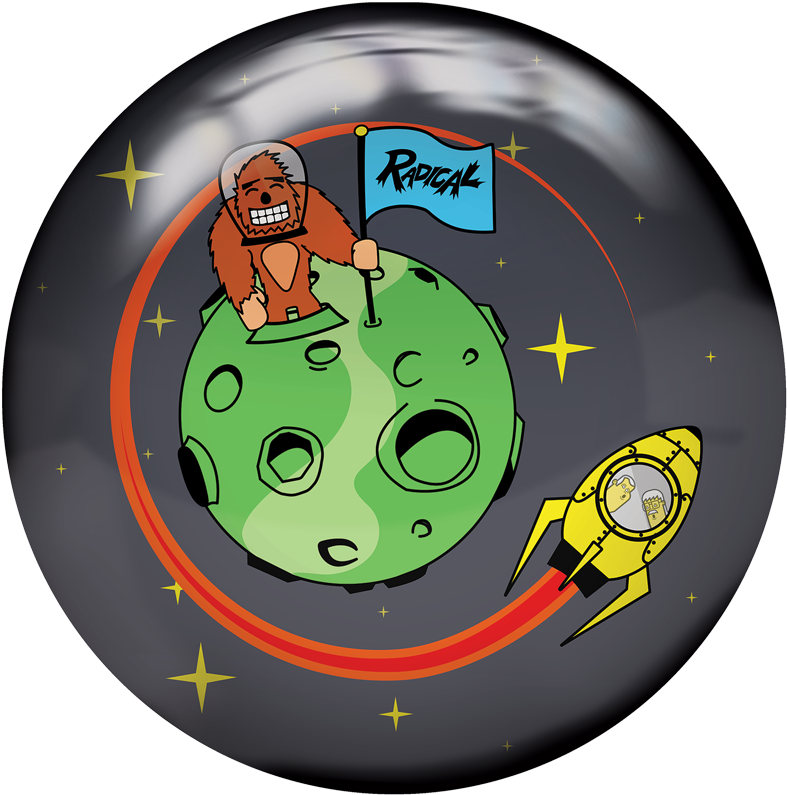 Space Themed Bowling Ball Design PNG