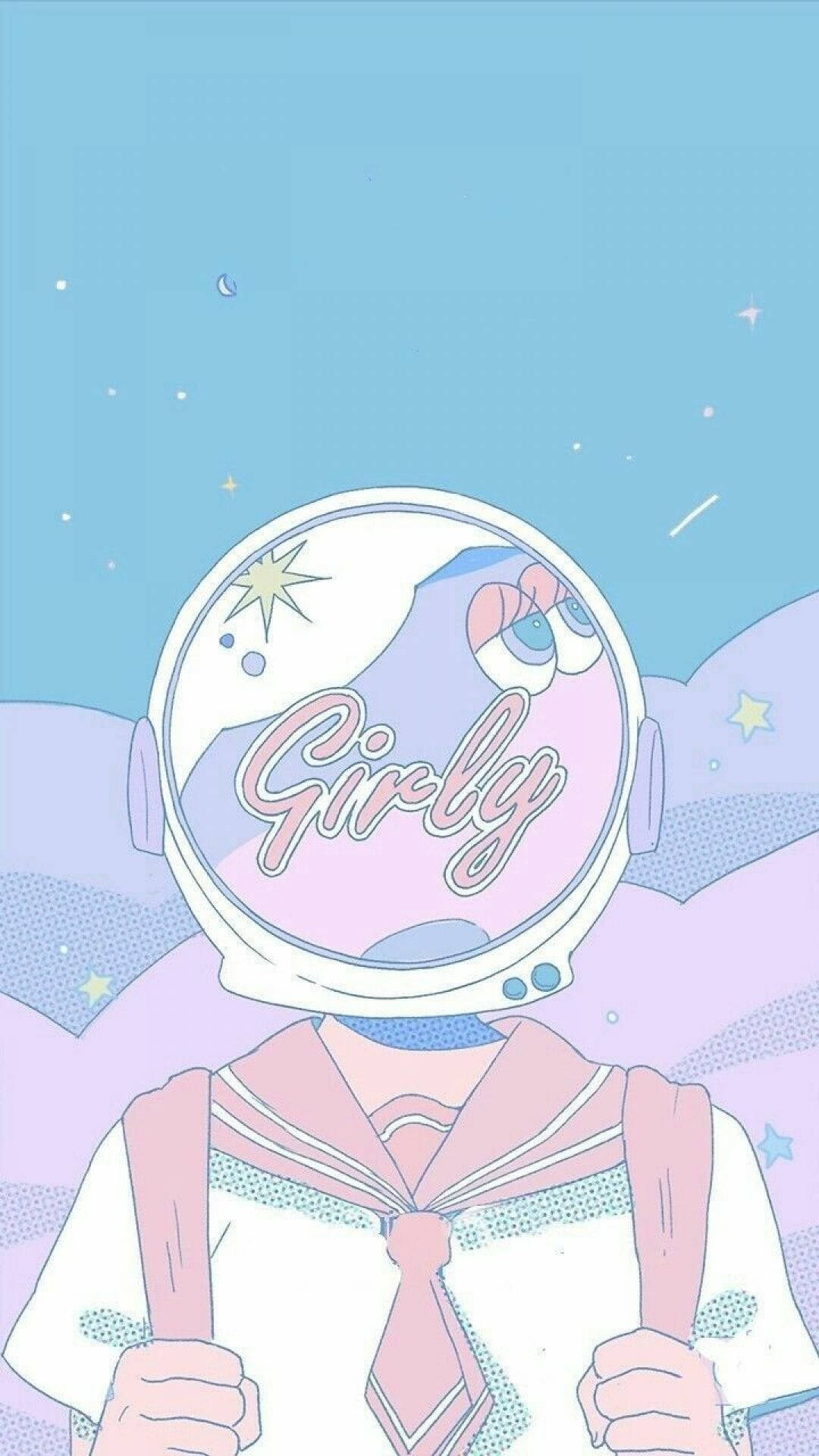 Space-Themed Pretty Aesthetic Wallpaper