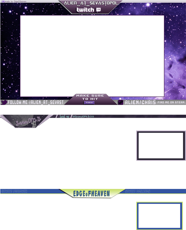 Space Themed Twitch Overlay PNG