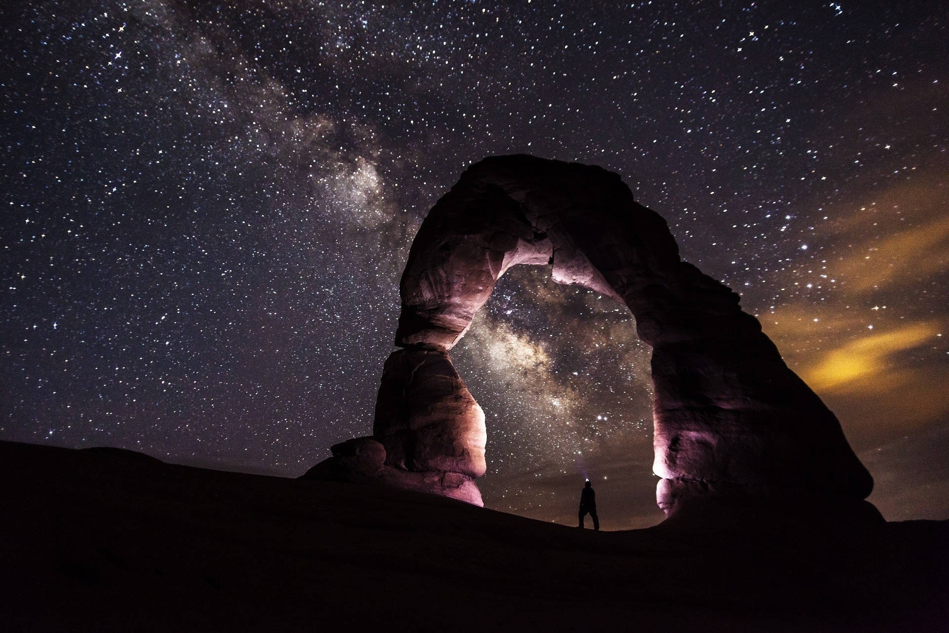 Space With Rock Formation Universal Wallpaper