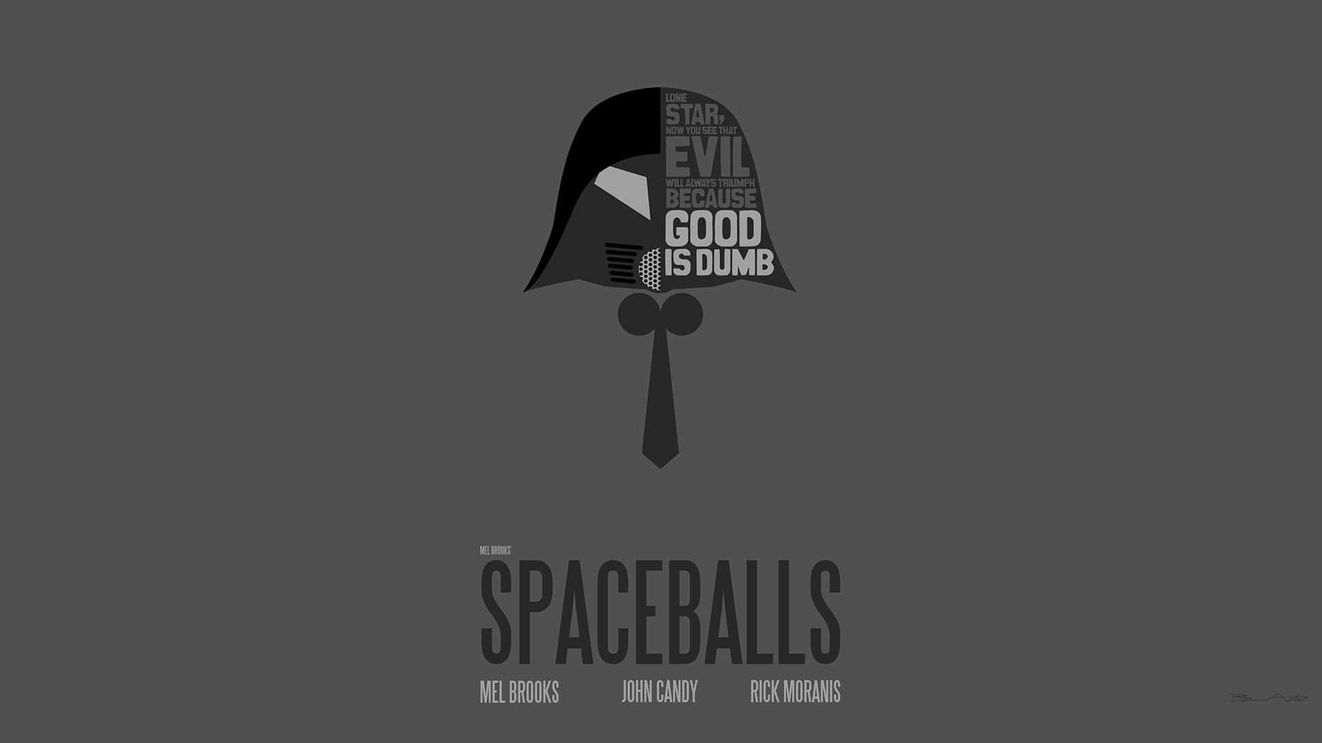 Spaceballs Dark Grey Desktop Wallpaper
