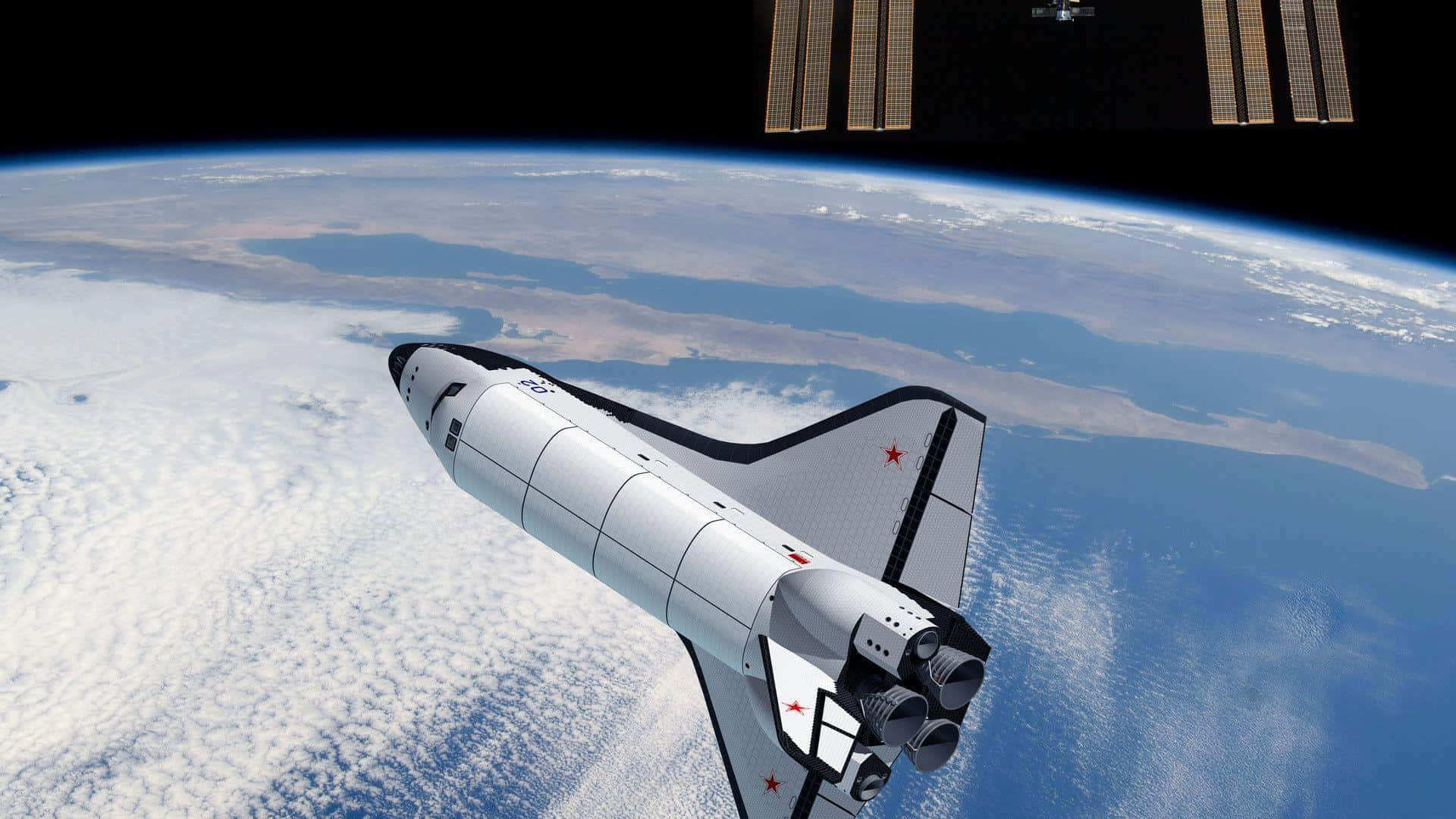 Unanave Espacial Futurista Explorando La Inmensidad Del Espacio Fondo de pantalla