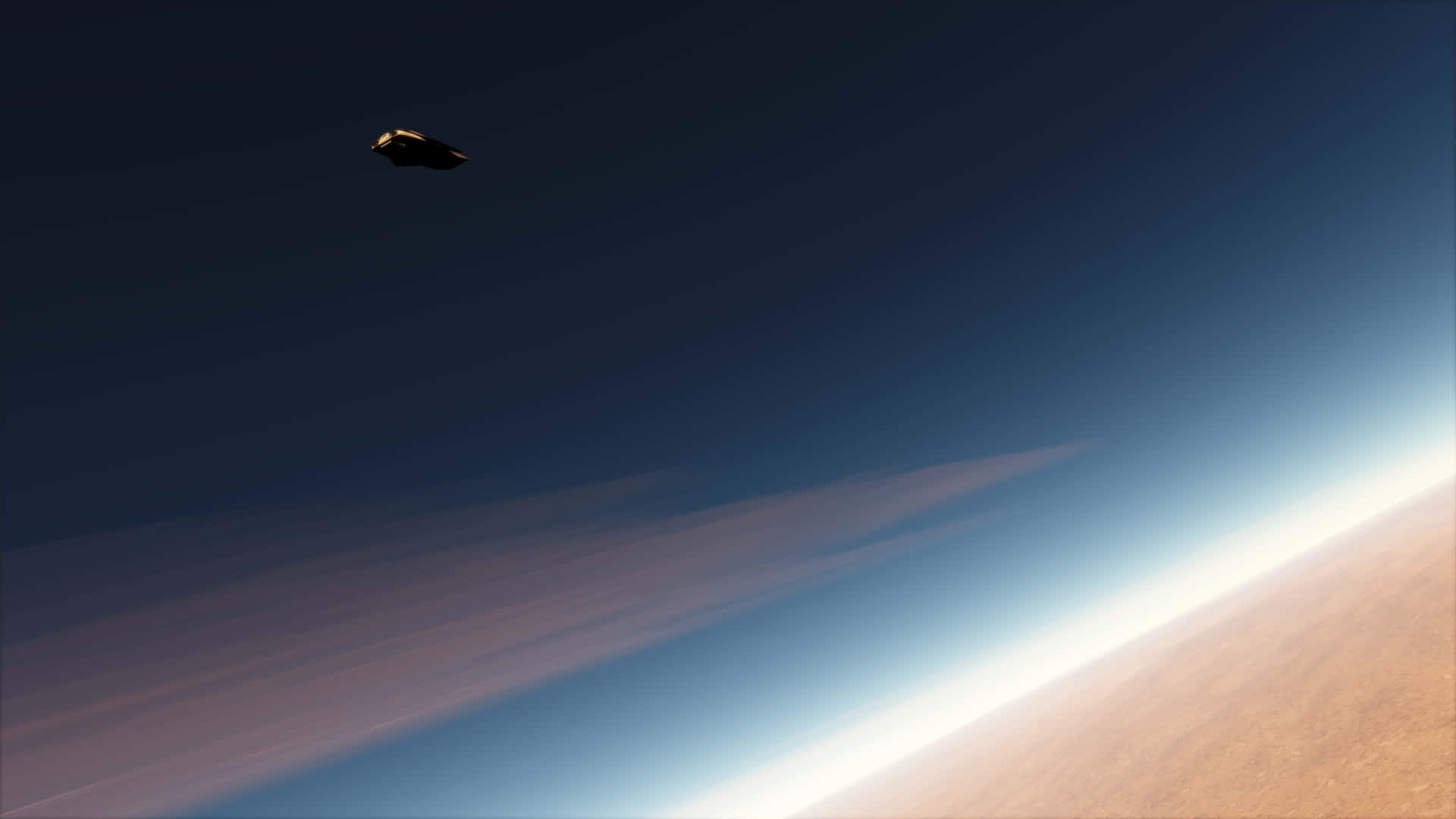 Spacecraft Ascending Earth Horizon Wallpaper