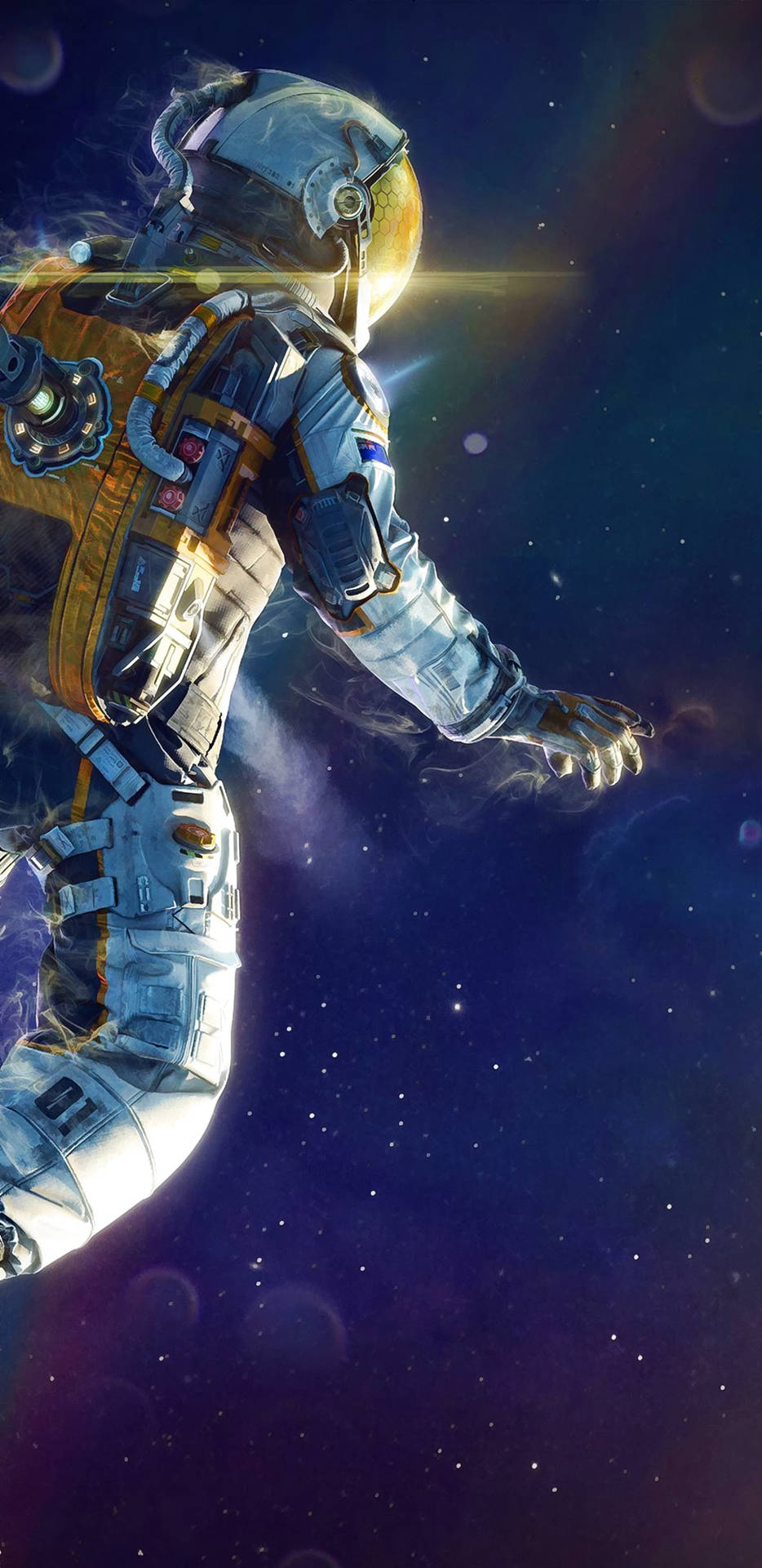 Spaceman Floating About In Space Wallpaper
