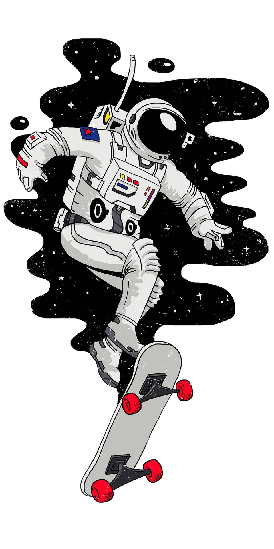Spaceman On Skateboard iPhone Wallpaper