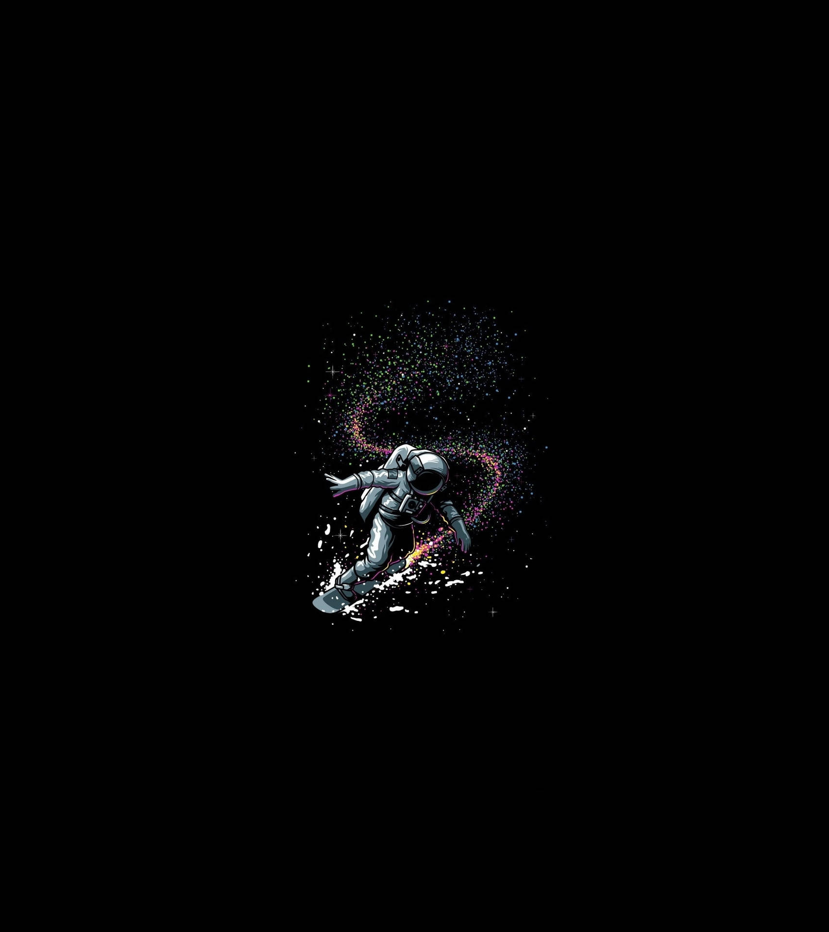 Spaceman Surfing In Space Wallpaper