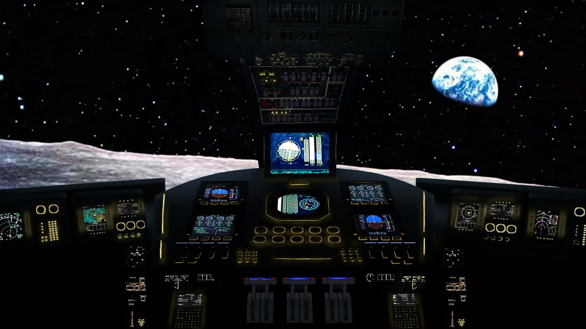 Spaceship Cockpit Viewof Earth Wallpaper