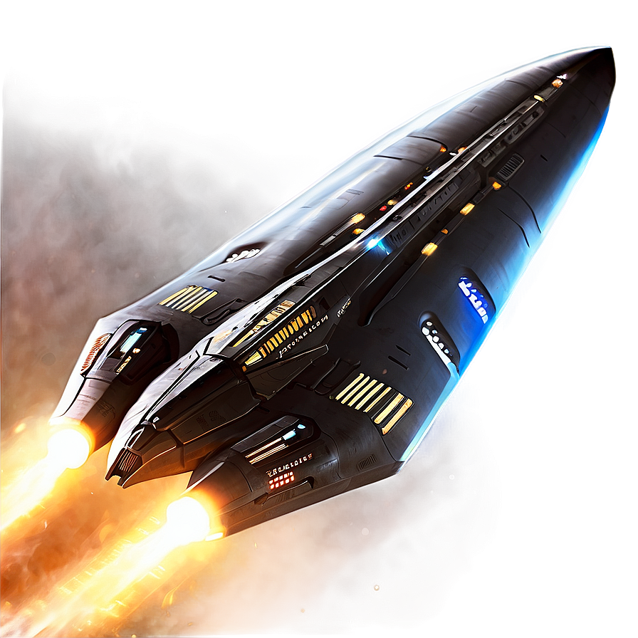 Spaceship In Battle Png 05212024 PNG