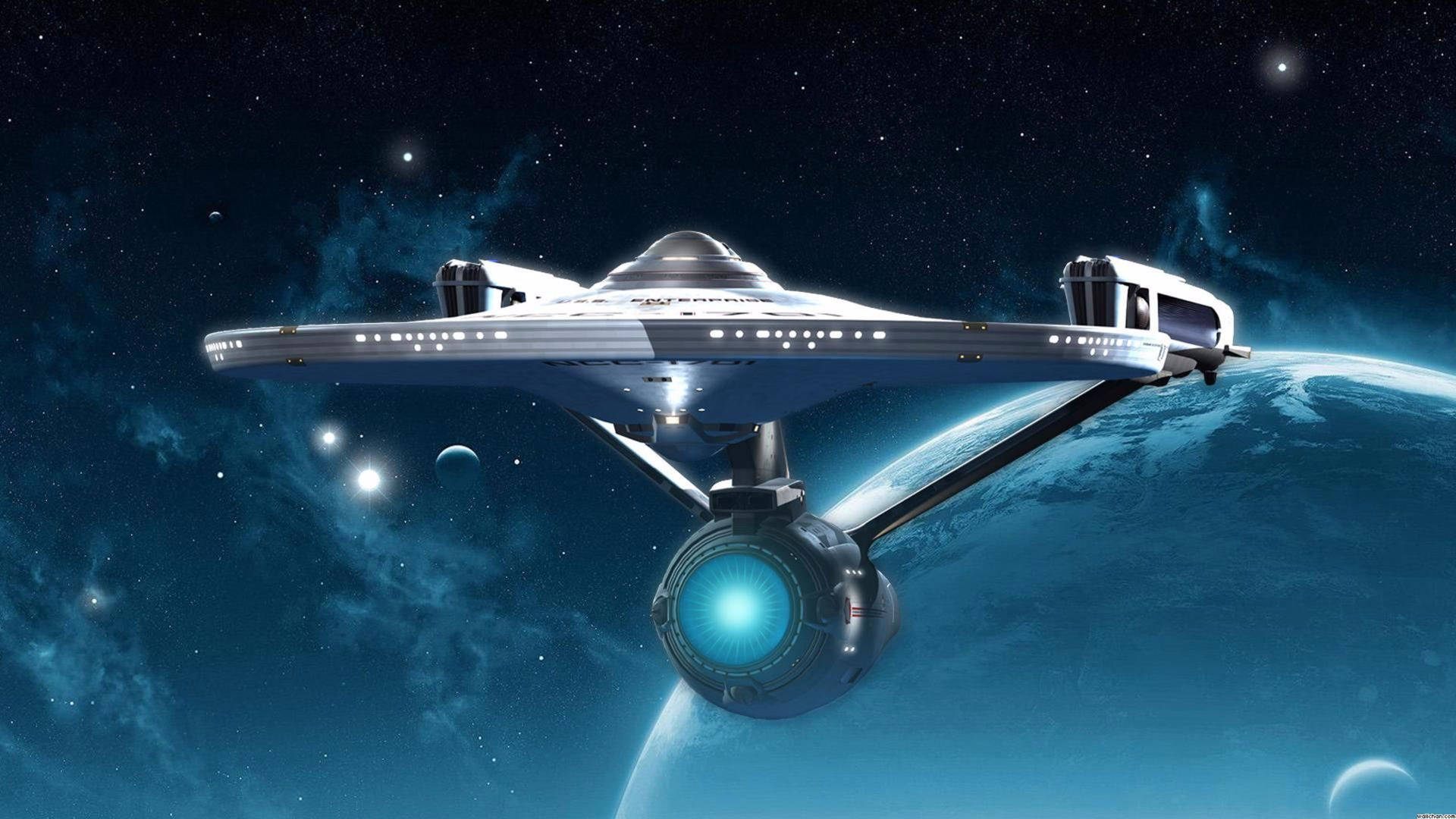 The Iconic U.S.S. Enterprise Spacecraft of Star Trek Wallpaper