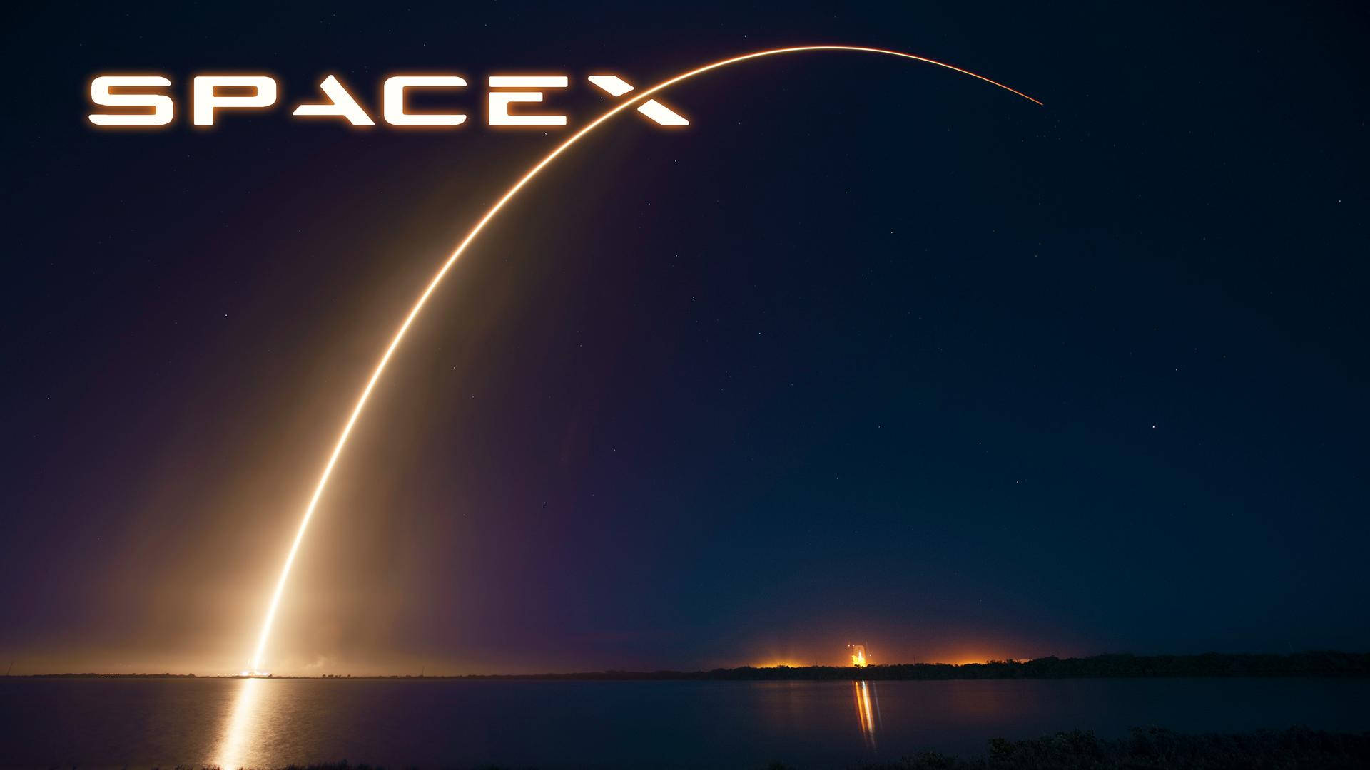 SpaceX Gold Trail Wallpaper