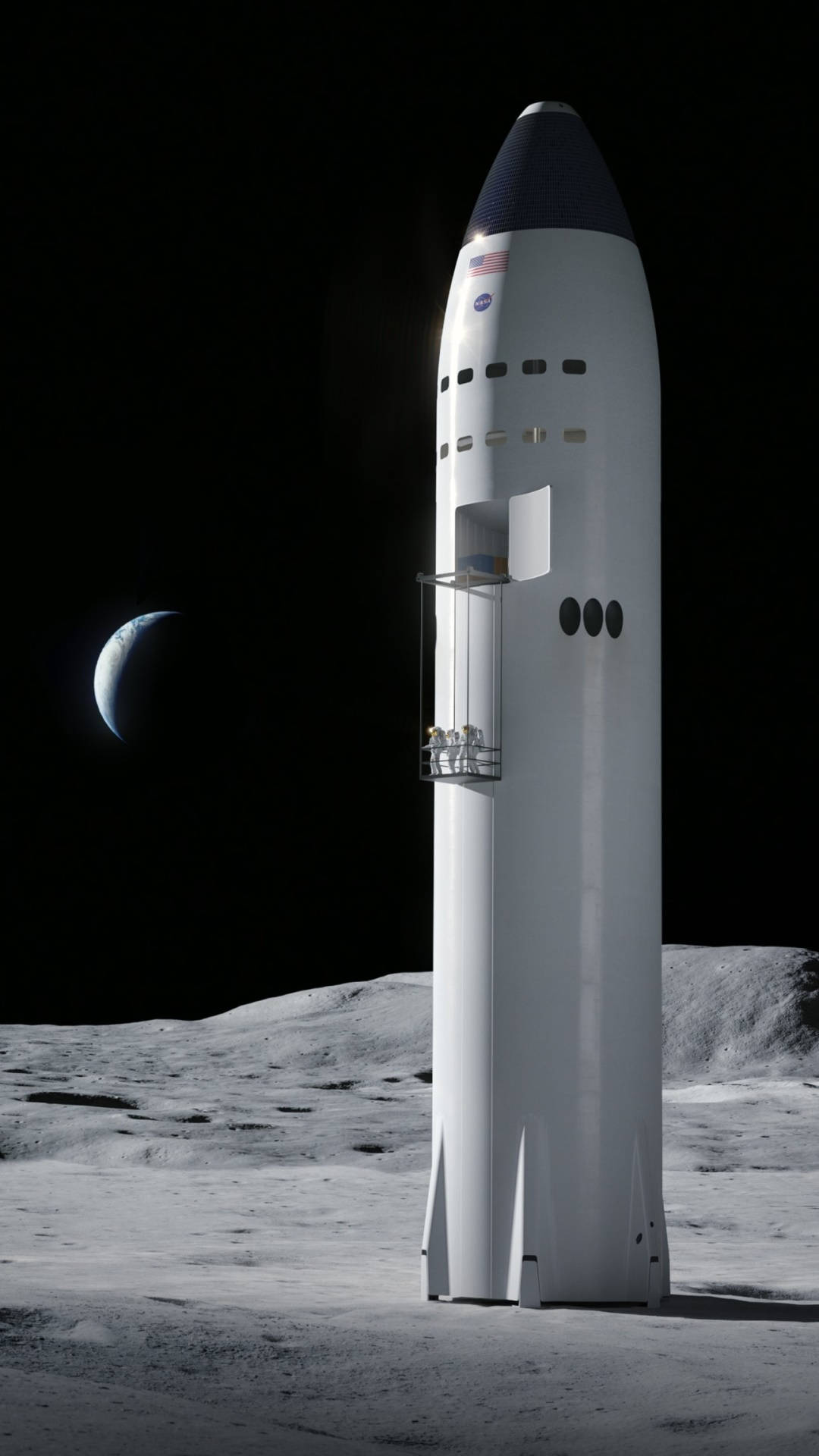 Spacexlunar Starship - Nave Estelar Lunar De Spacex Fondo de pantalla