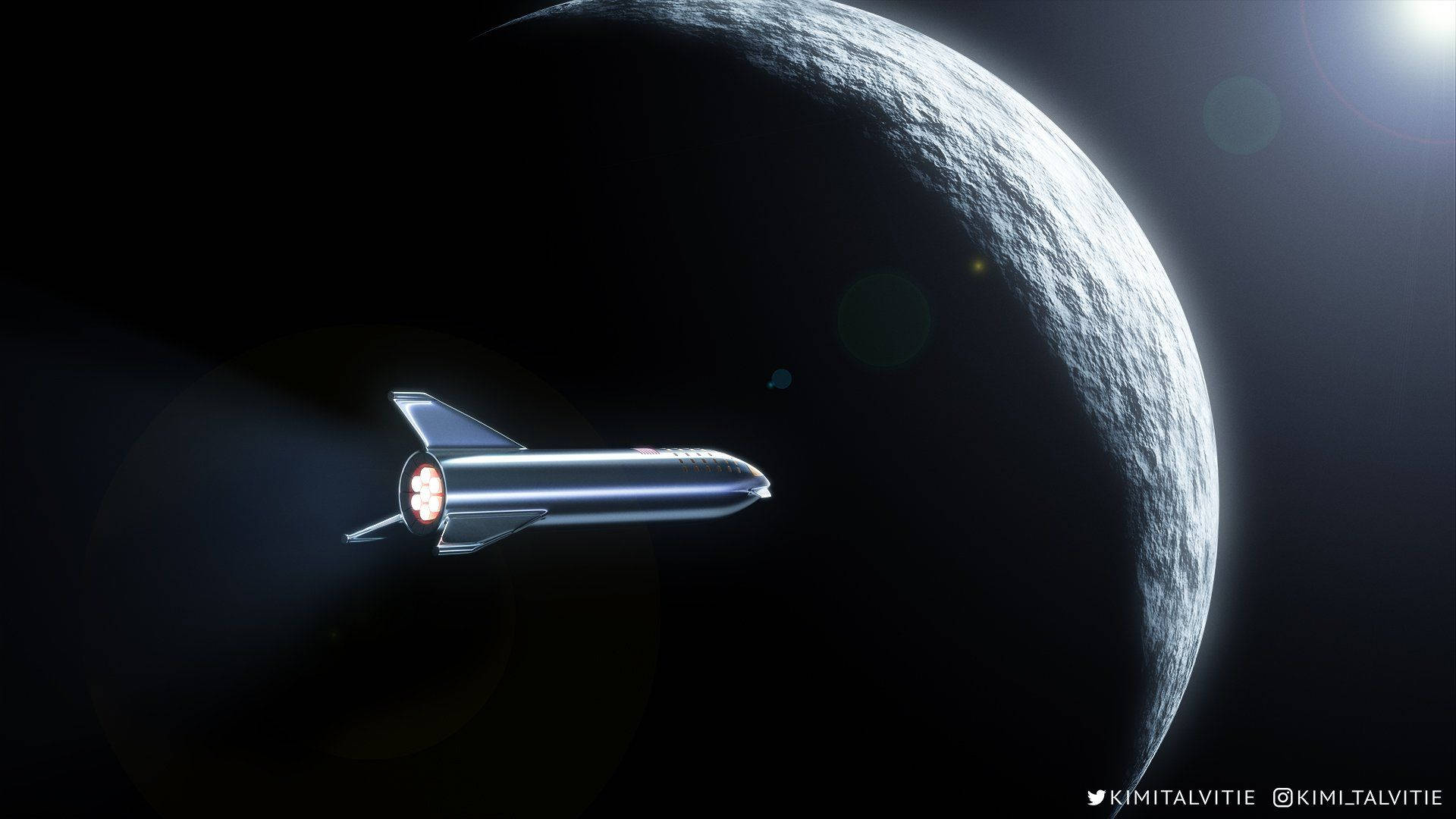 Ettnärbildsblick På Den Revolutionära Spacex Starship-rymdfarkosten. Wallpaper