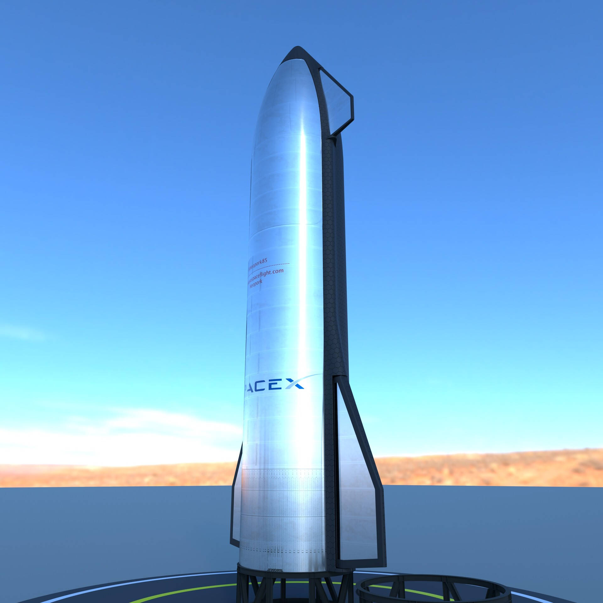 Spacexstarship Rocket - Cohete Spacex Starship Fondo de pantalla