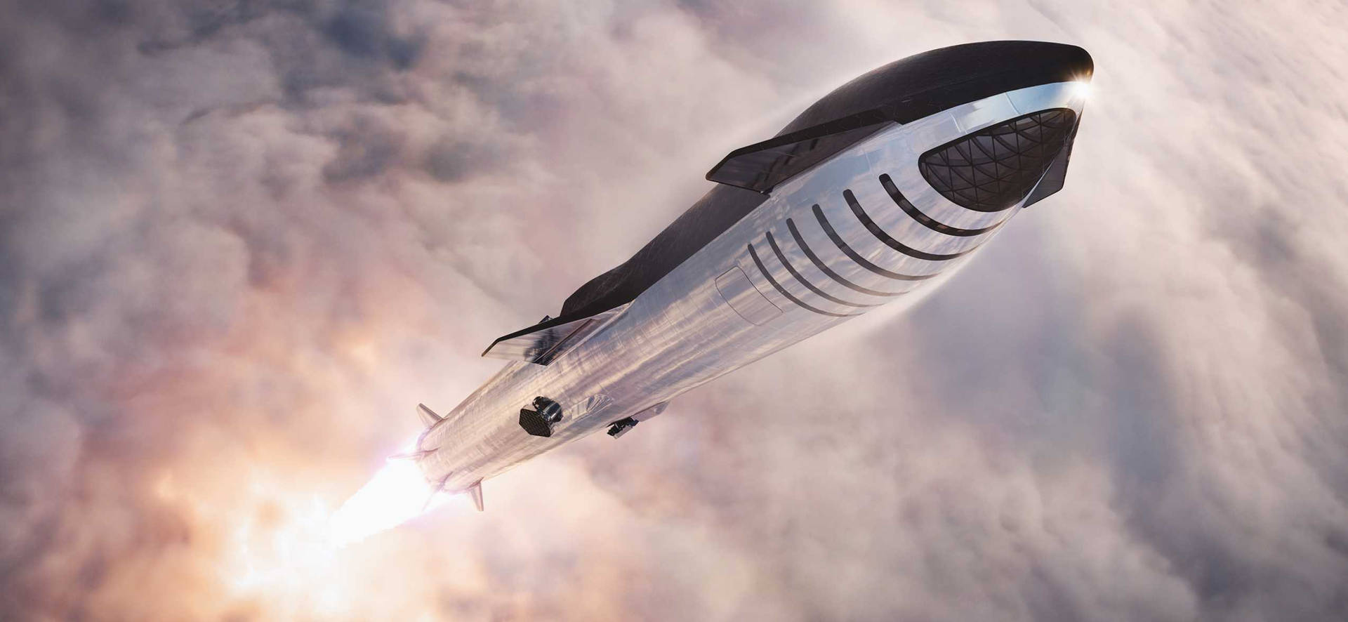 SpaceX Starship eksploderer ind i rummet, som den gør historie. Wallpaper
