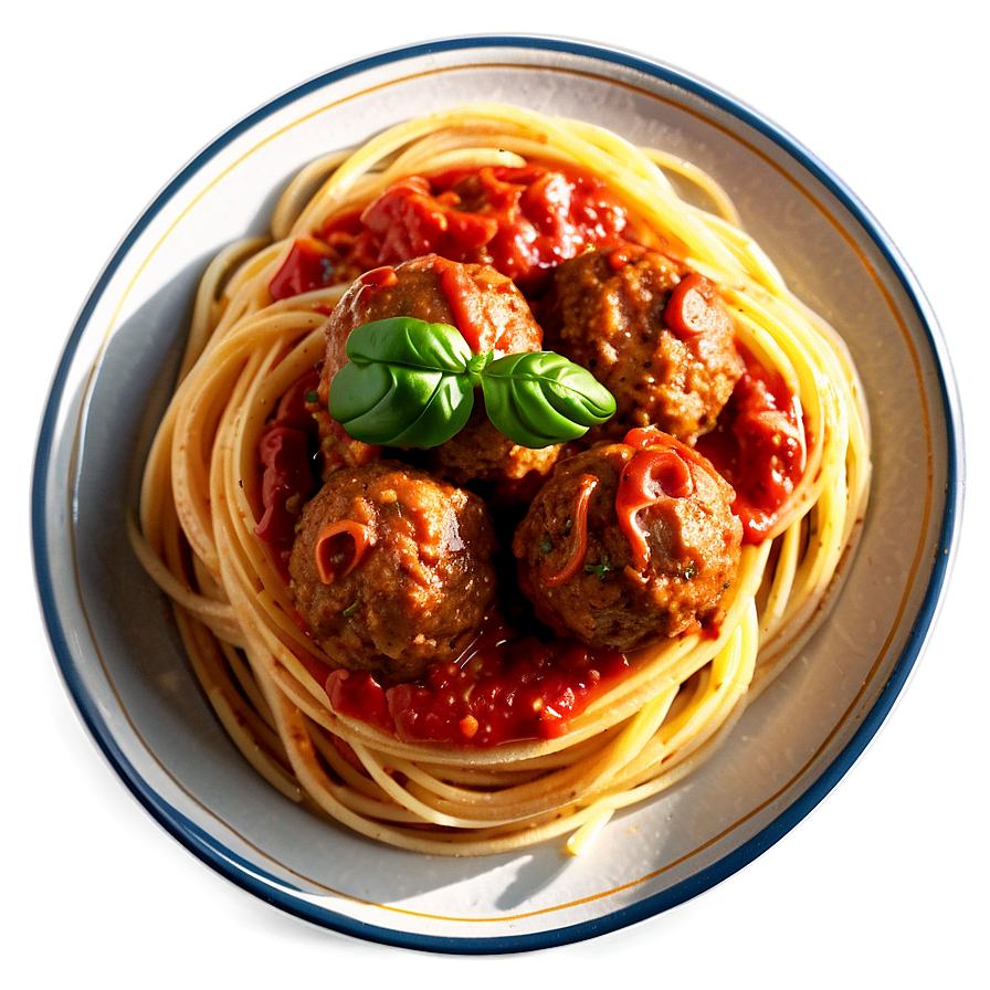 Spaghetti And Meatball Dish Png 06242024 PNG