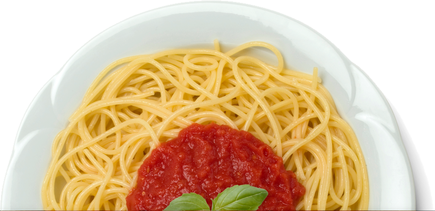 Spaghettiwith Tomato Sauceand Basil PNG