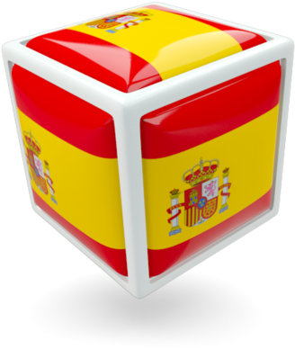 Spain Flag Cube3 D Render PNG