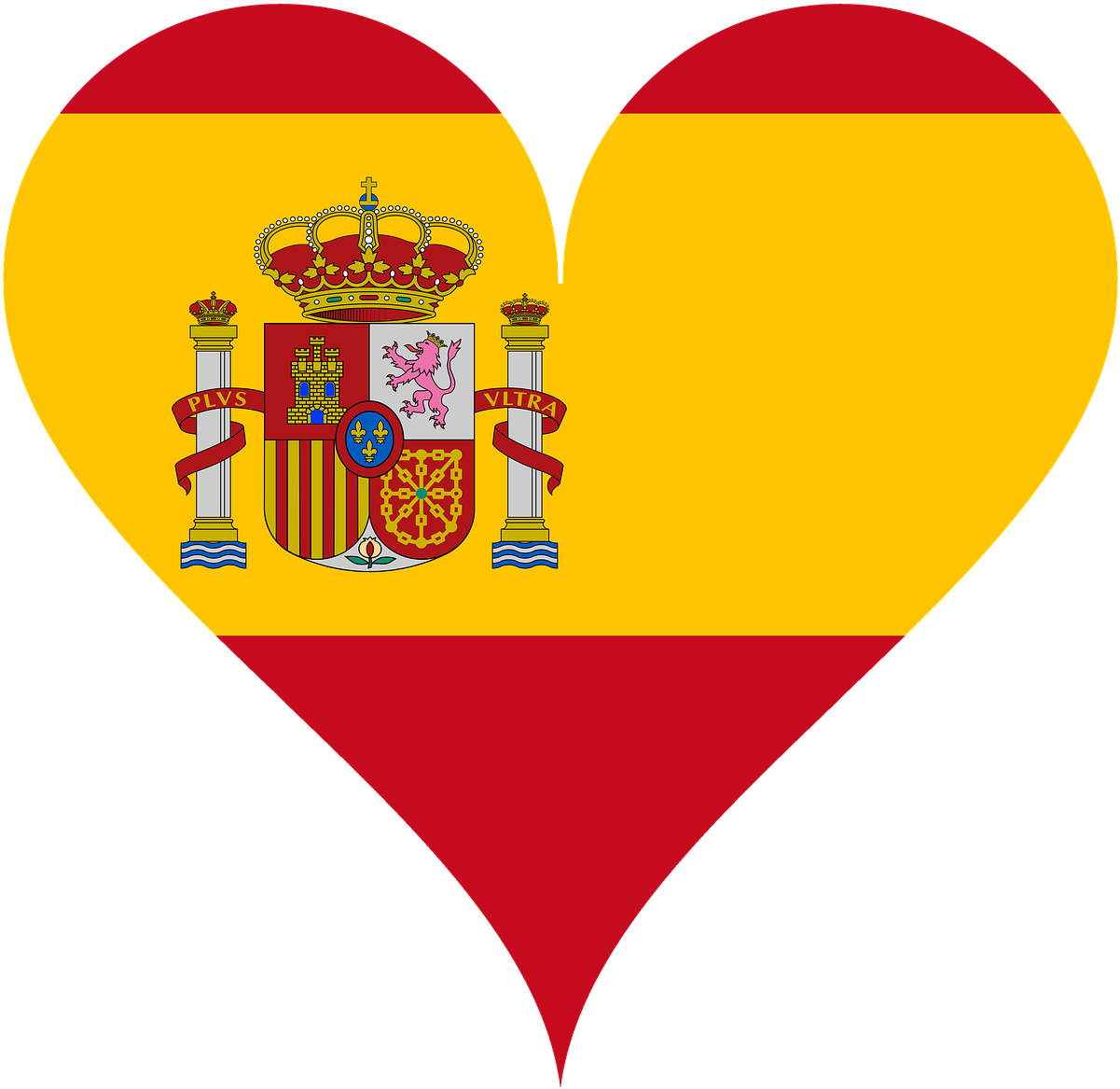 Spain Flag Heart Shape PNG