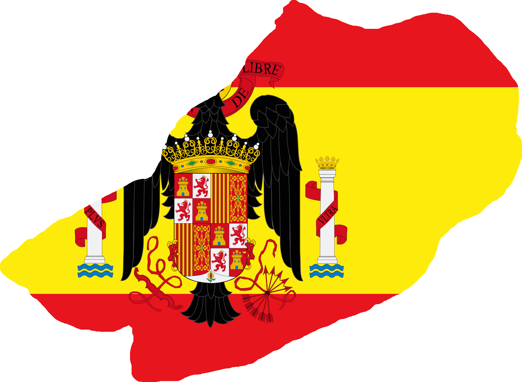 Spain Flag Mapwith Coatof Arms PNG
