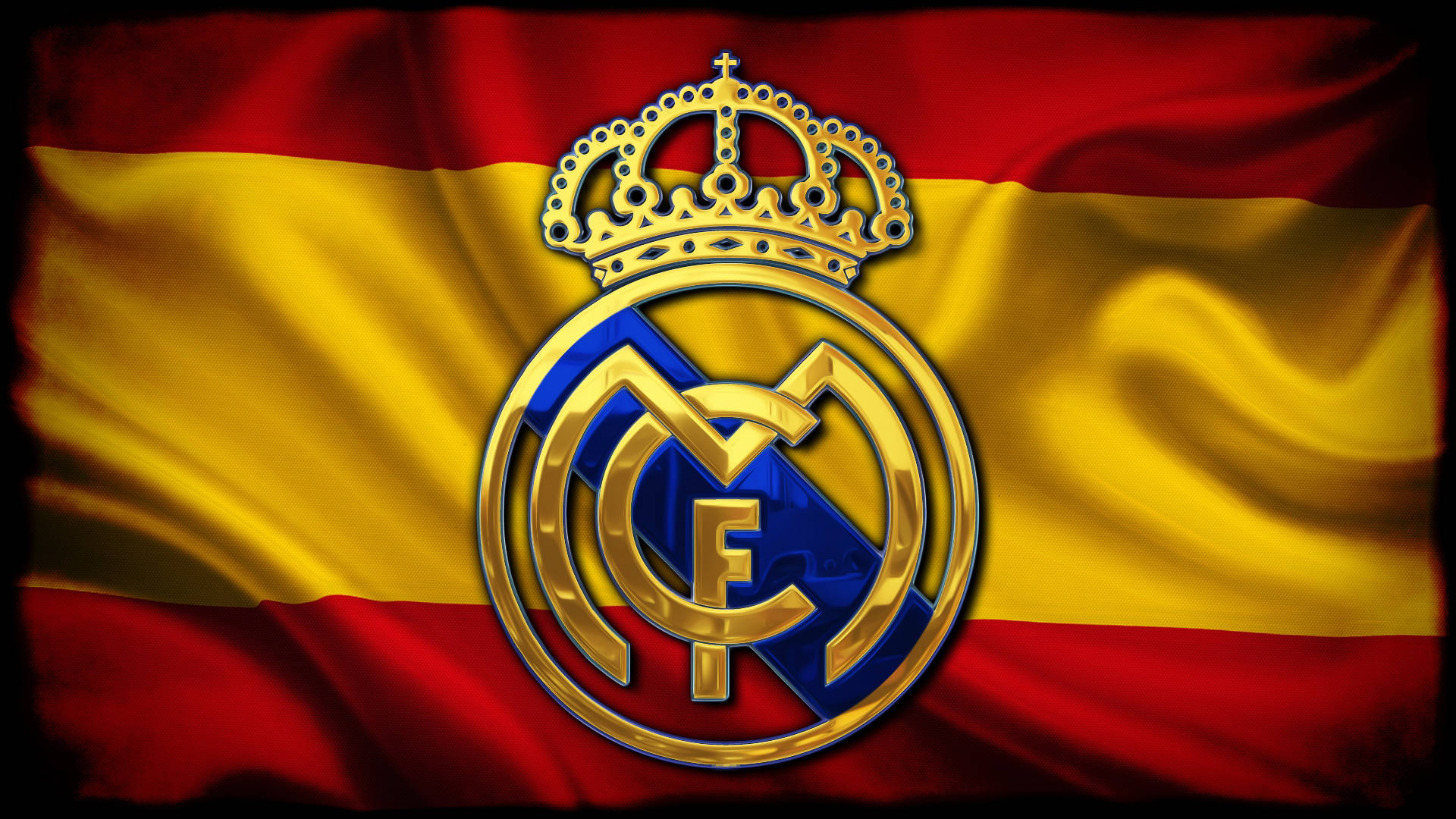 Bandiera Della Spagna Squadra Del Real Madrid Sfondo