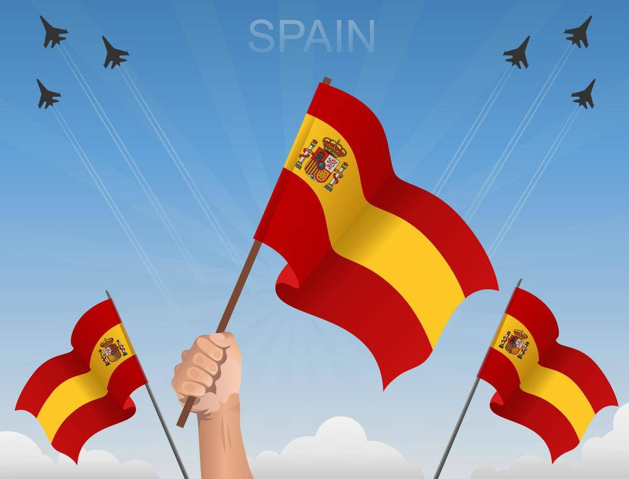 Arte Vettoriale Delle Bandiere Della Spagna Sfondo