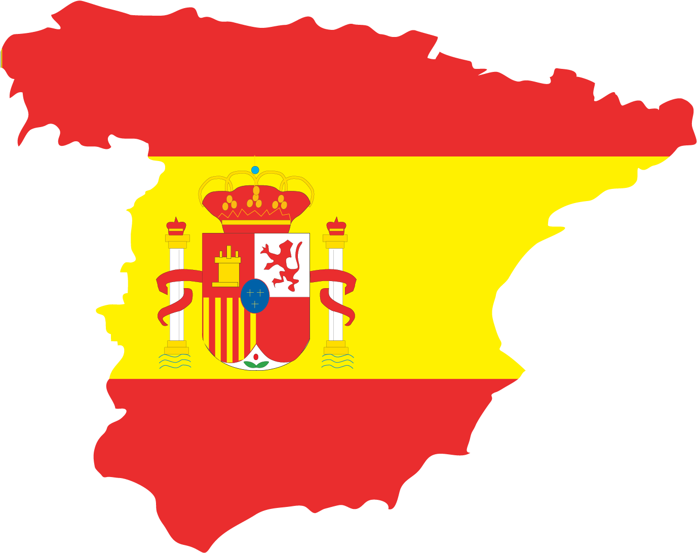 Spain Map Outlinewith Flag PNG