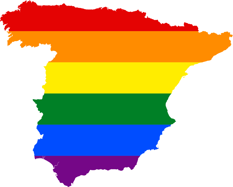 Spain Map Rainbow Colors PNG