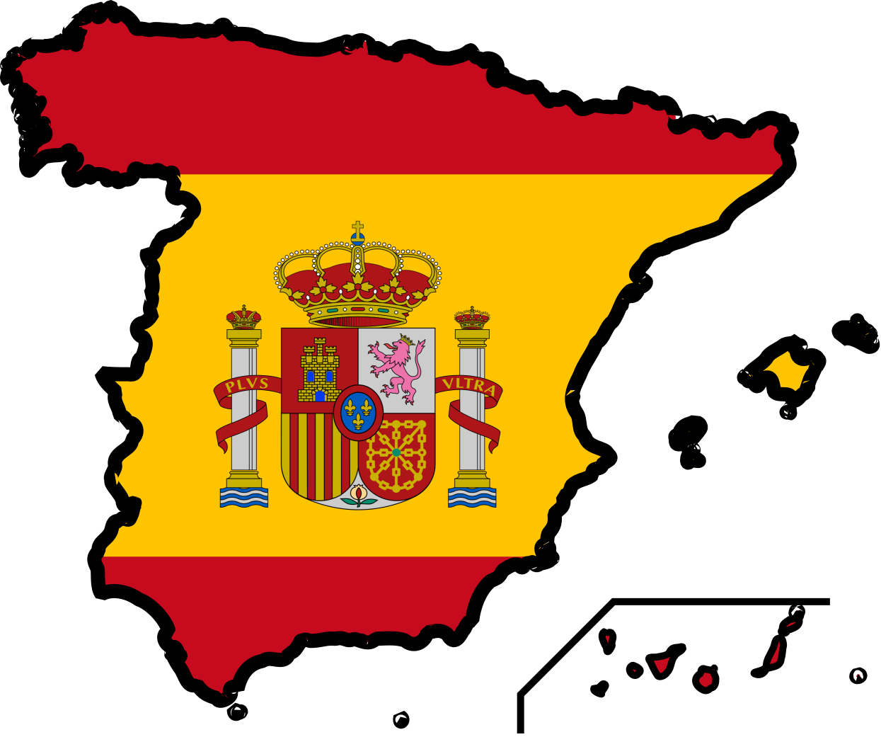 Spain Mapwith Flagand Coatof Arms PNG