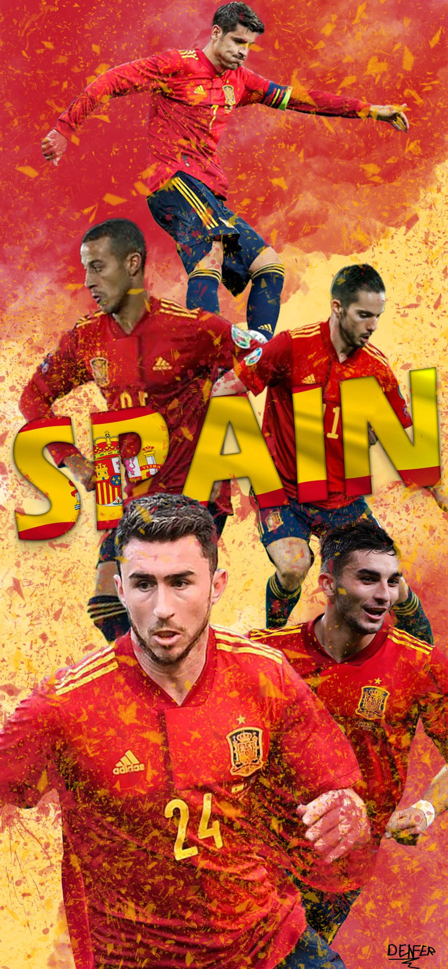 Spanien national fodboldhold 2022 Hold Tapet Wallpaper