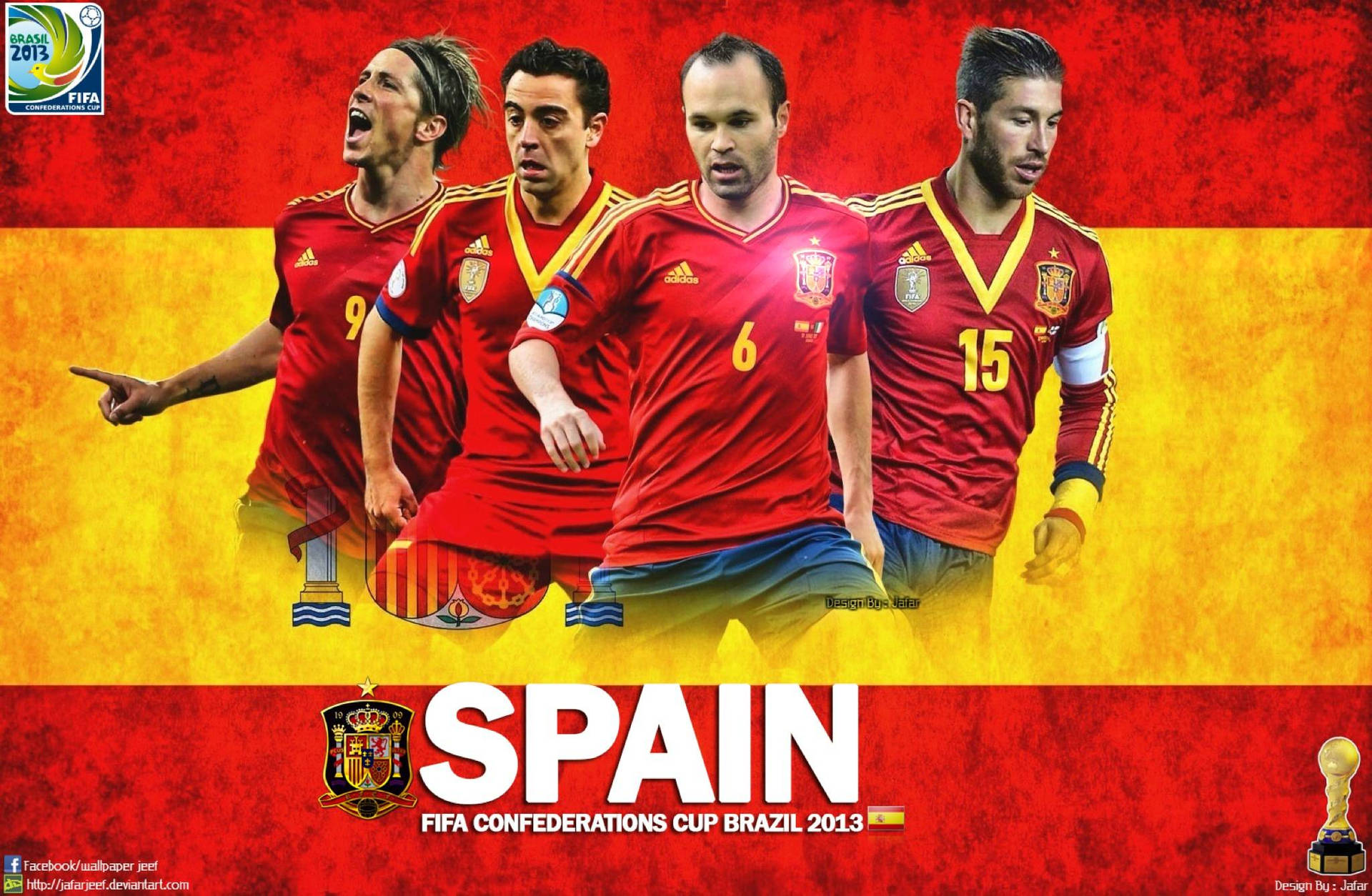 Spanskanationella Fotbollslaget Fifa Brasilien 2013. Wallpaper