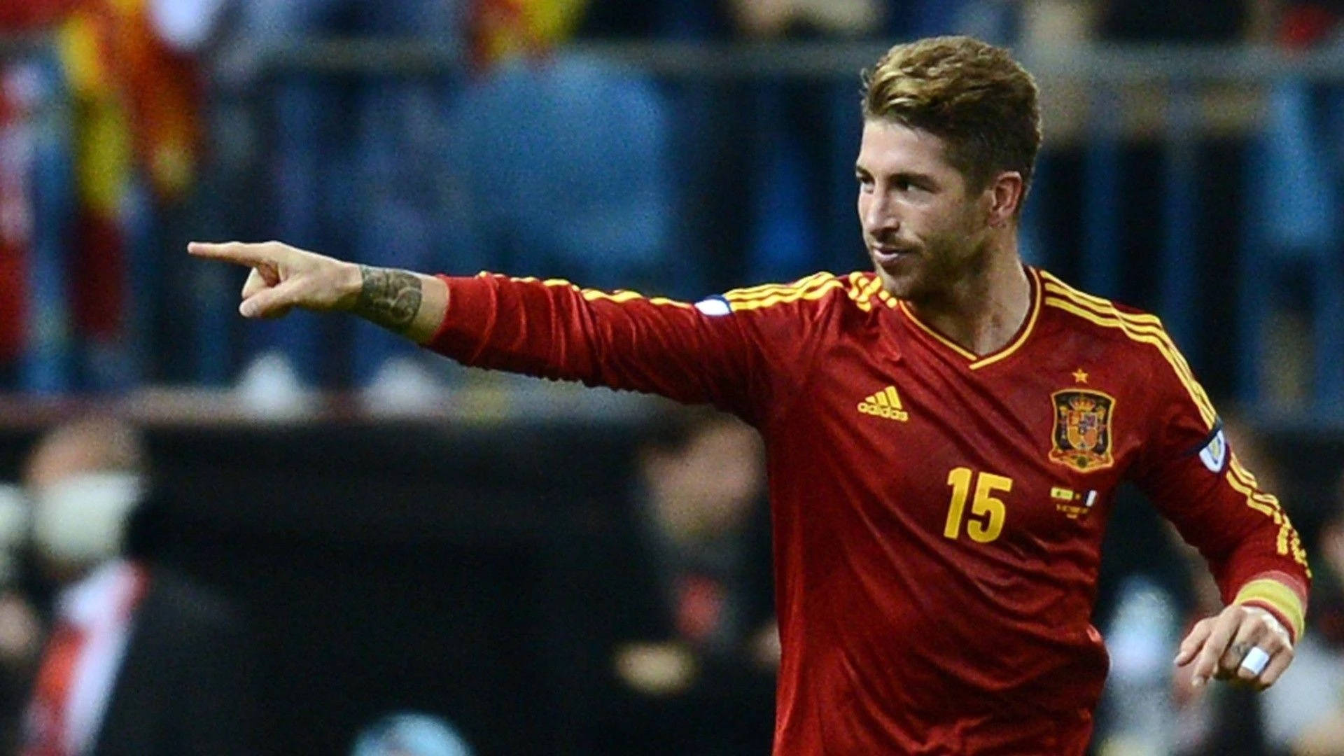 Spanien national fodboldhold Sergio Ramos tapet Wallpaper
