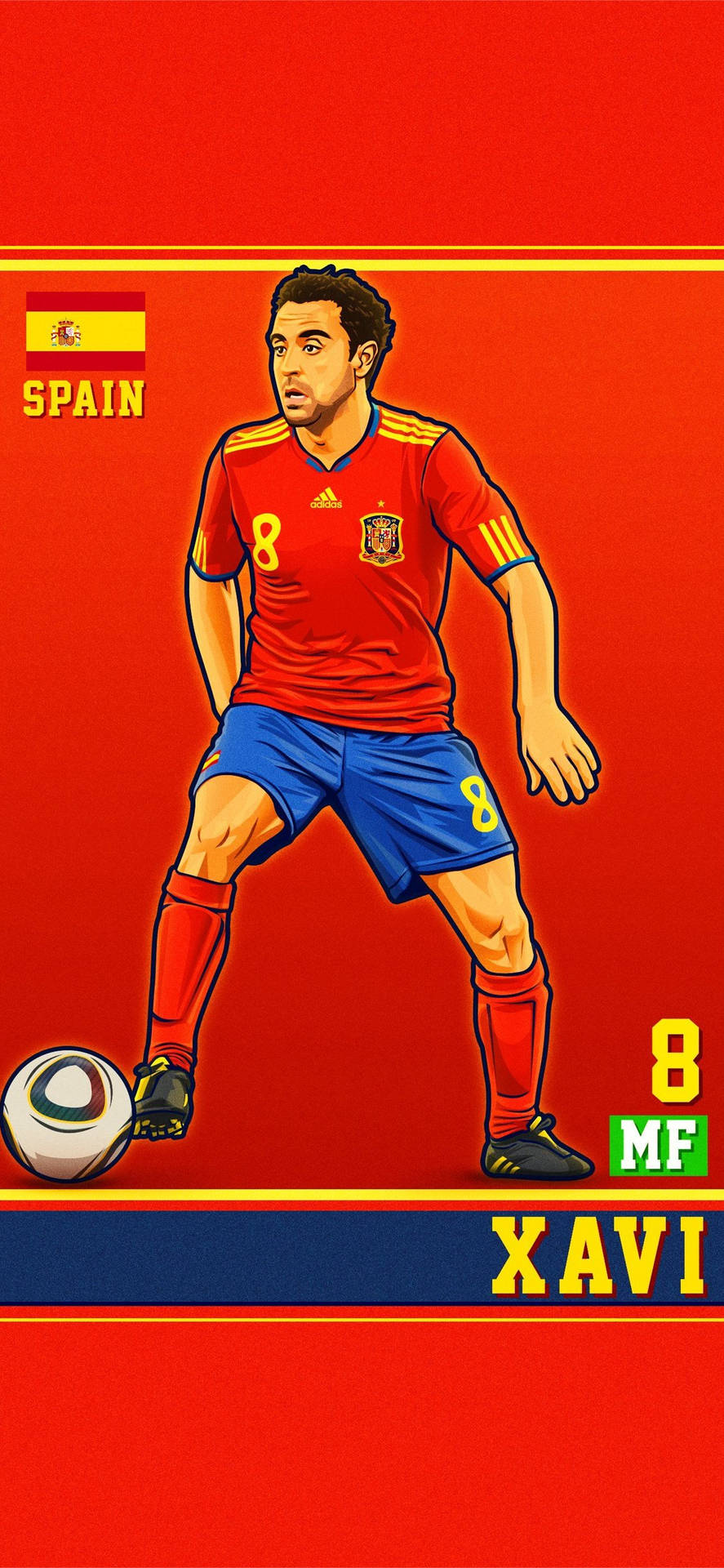 Spain National Football Team Xavi Digital Art Wallpaper