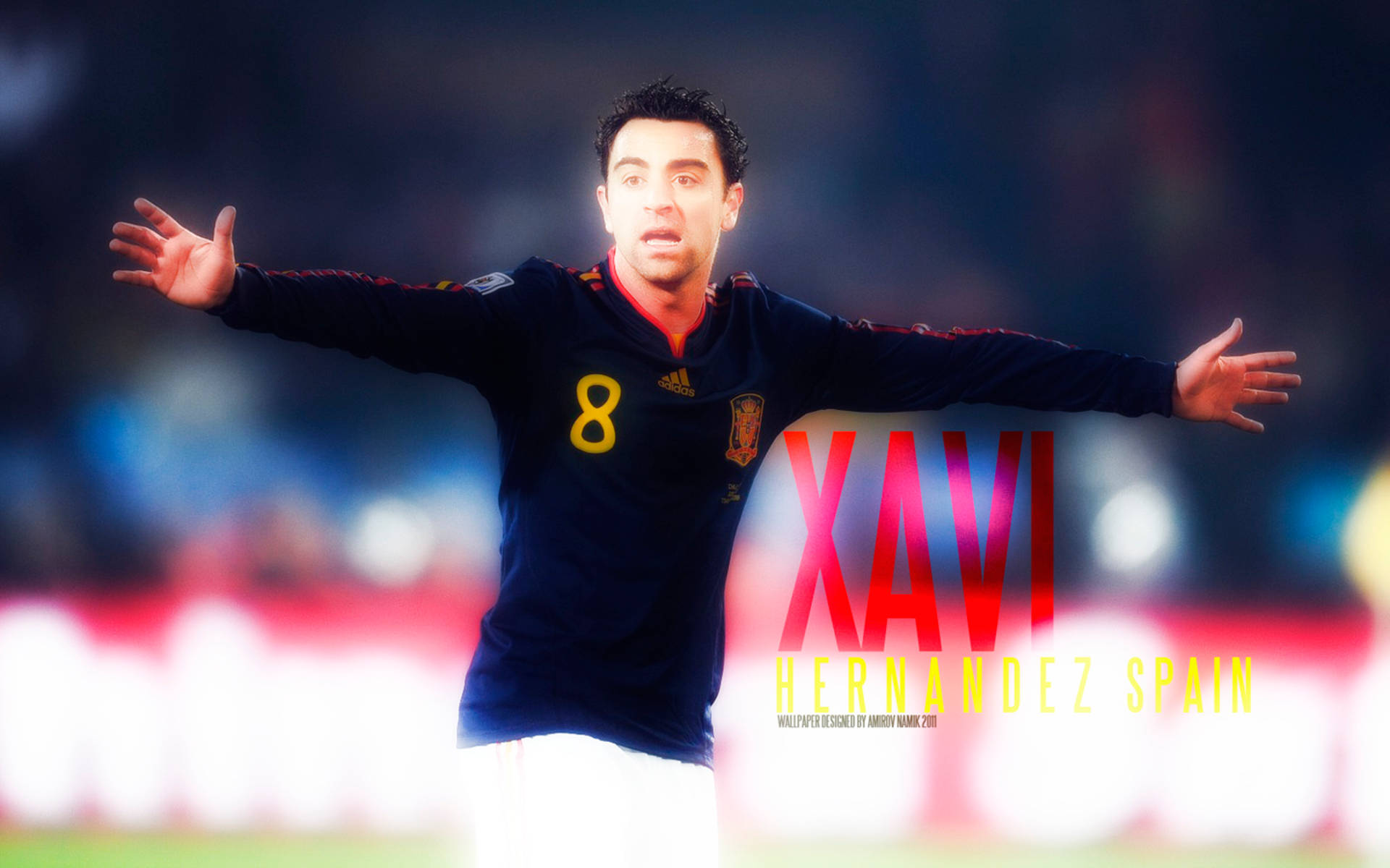 Spain National Football Team Xavi Hernandez Creus Wallpaper