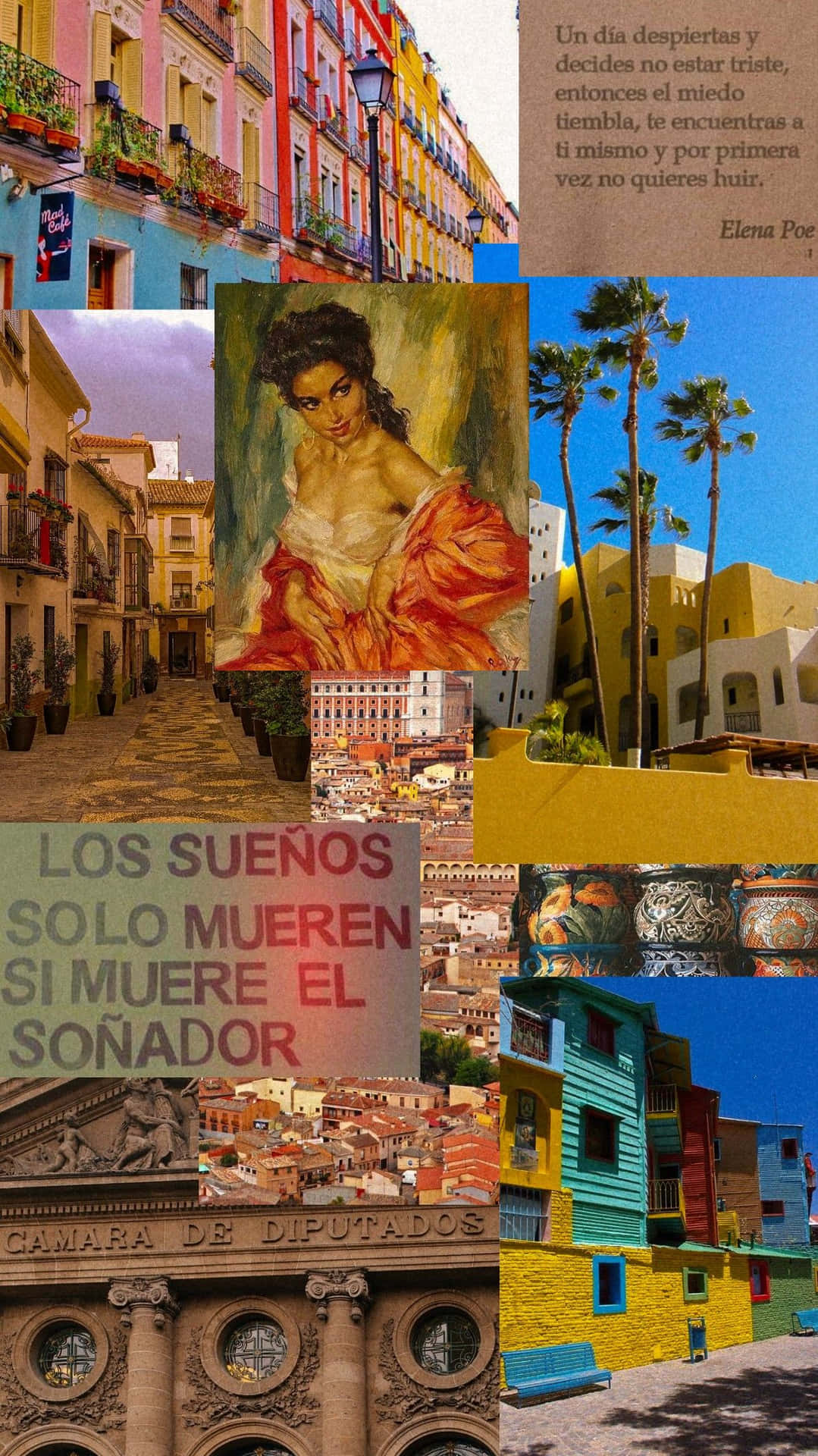 Spanish Aesthetic Collage Wallpaper