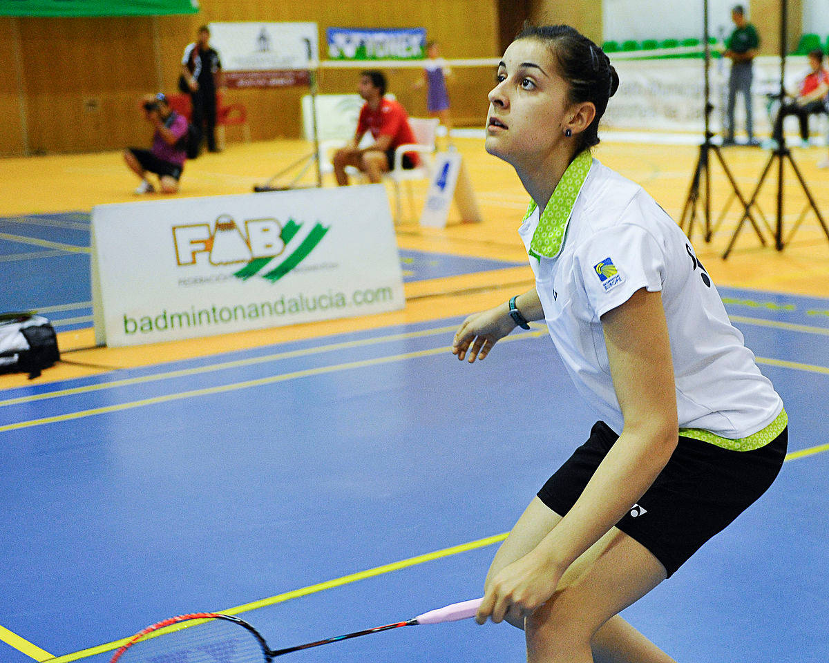 Giocatricespagnola Di Badminton Carolina Marín Racquetball. Sfondo