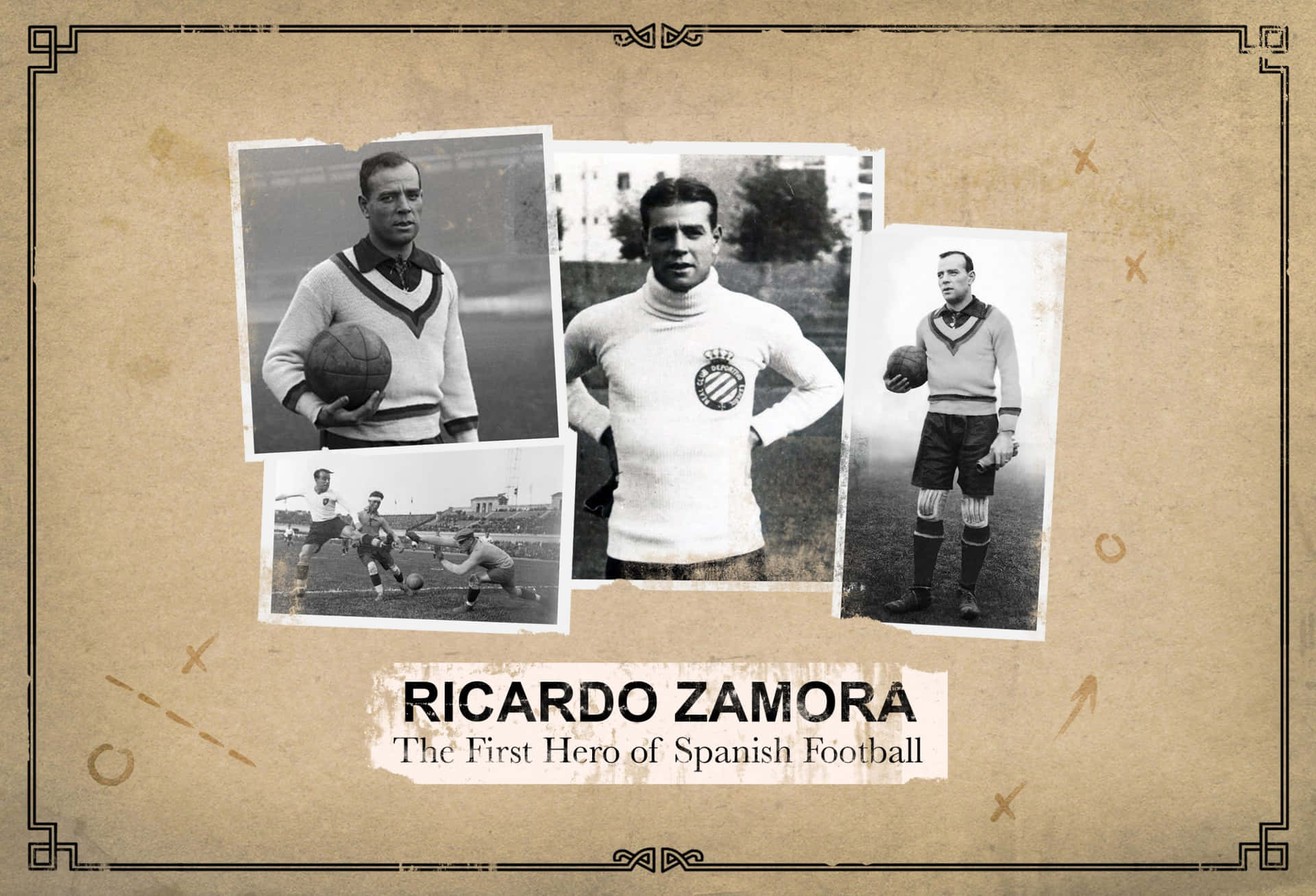 Spanish Footballer Ricardo Zamora Graphic Art Wallpaper